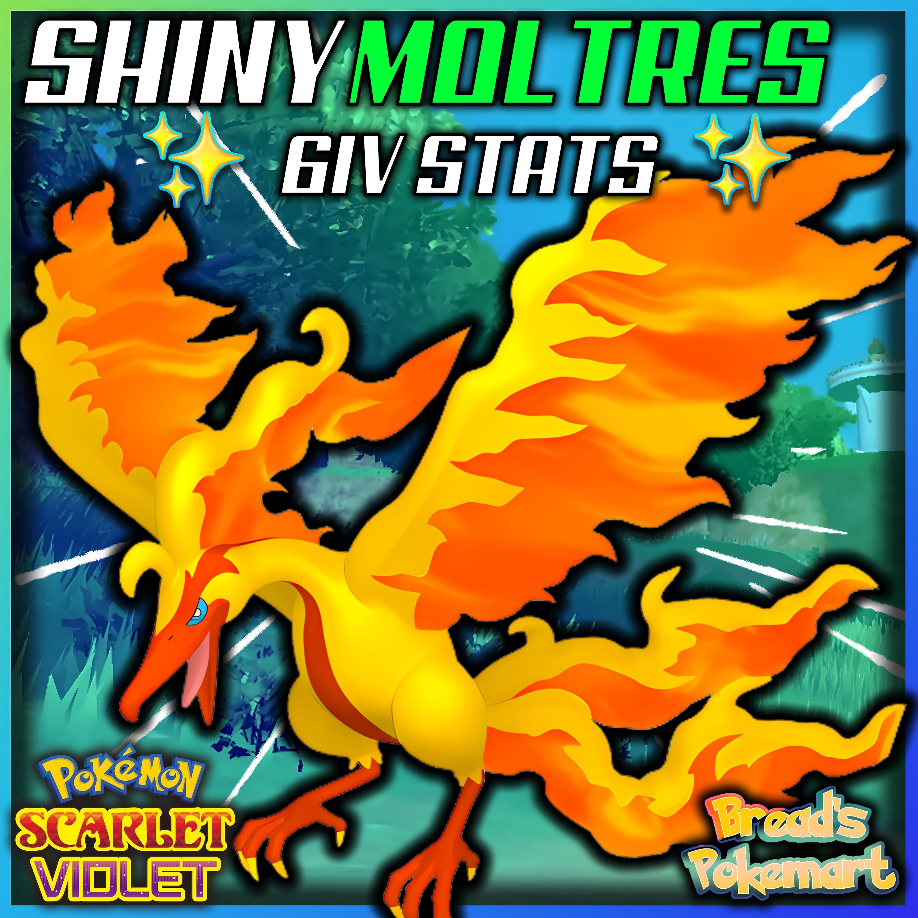 Pokemon Sword and Shield Galarian Moltres 6IV-EV Trained