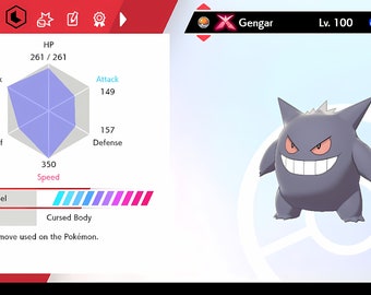 Shiny GENGAR 6IV Pokemon Sword and Shield Brilliant Diamond 