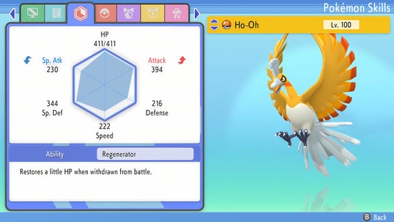 Pokemon Sword and Shield Shiny Ho-Oh 6IV-EV Trained