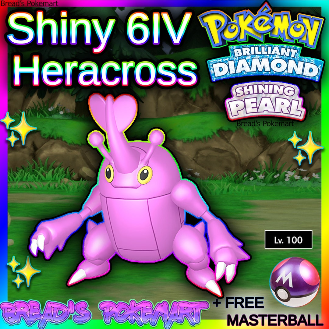 Shiny HERACROSS 6IV / Pokemon Brilliant Diamond and Shining Etsy