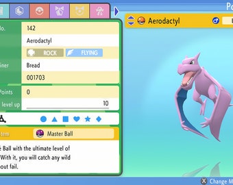 6IV Shiny Aerodactyl Pokemon Brilliant Diamond and Shining Pearl