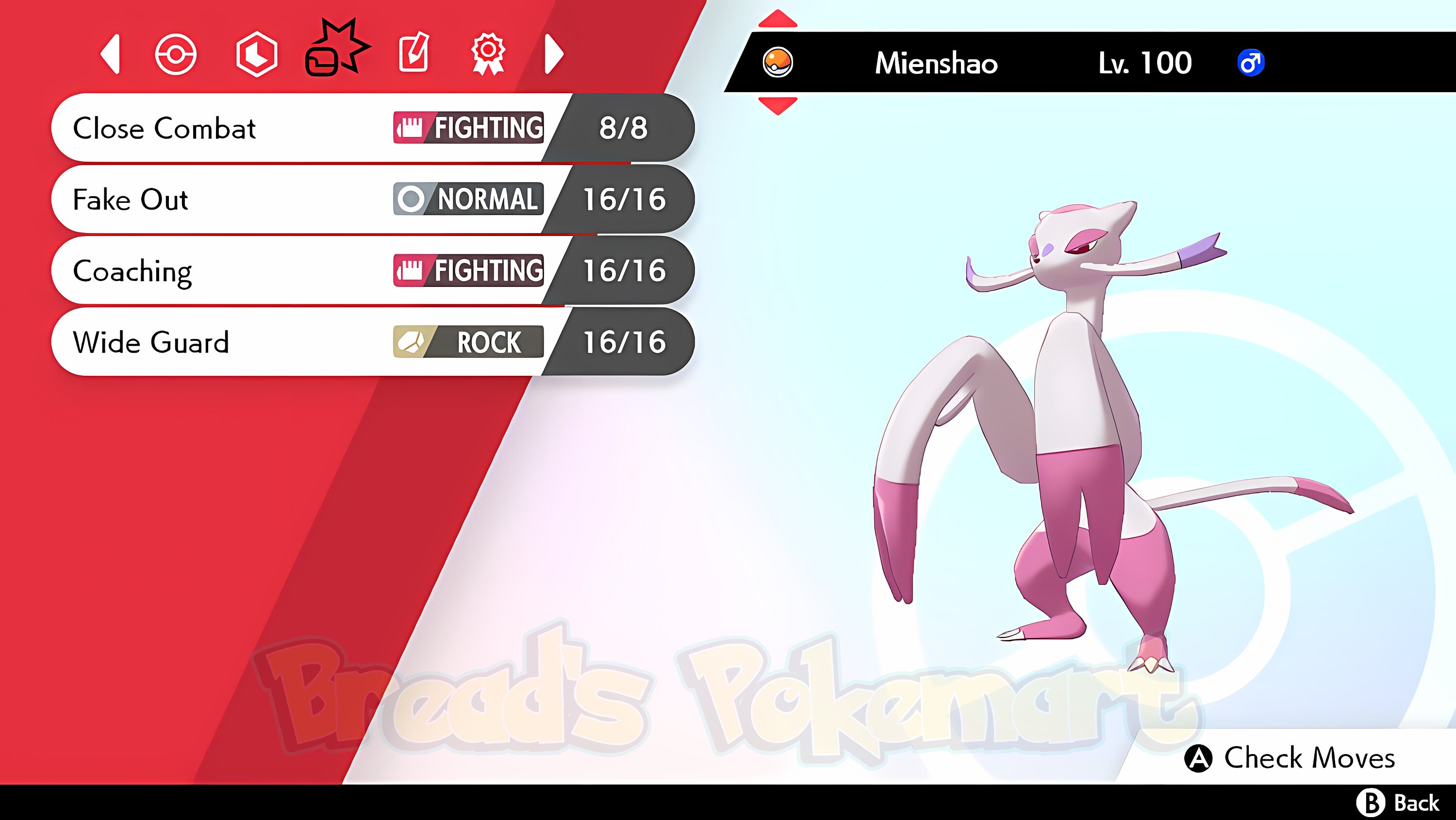 Ultra Shiny 6IV MIENSHAO p e et Bouclier Pok mon Ensemble