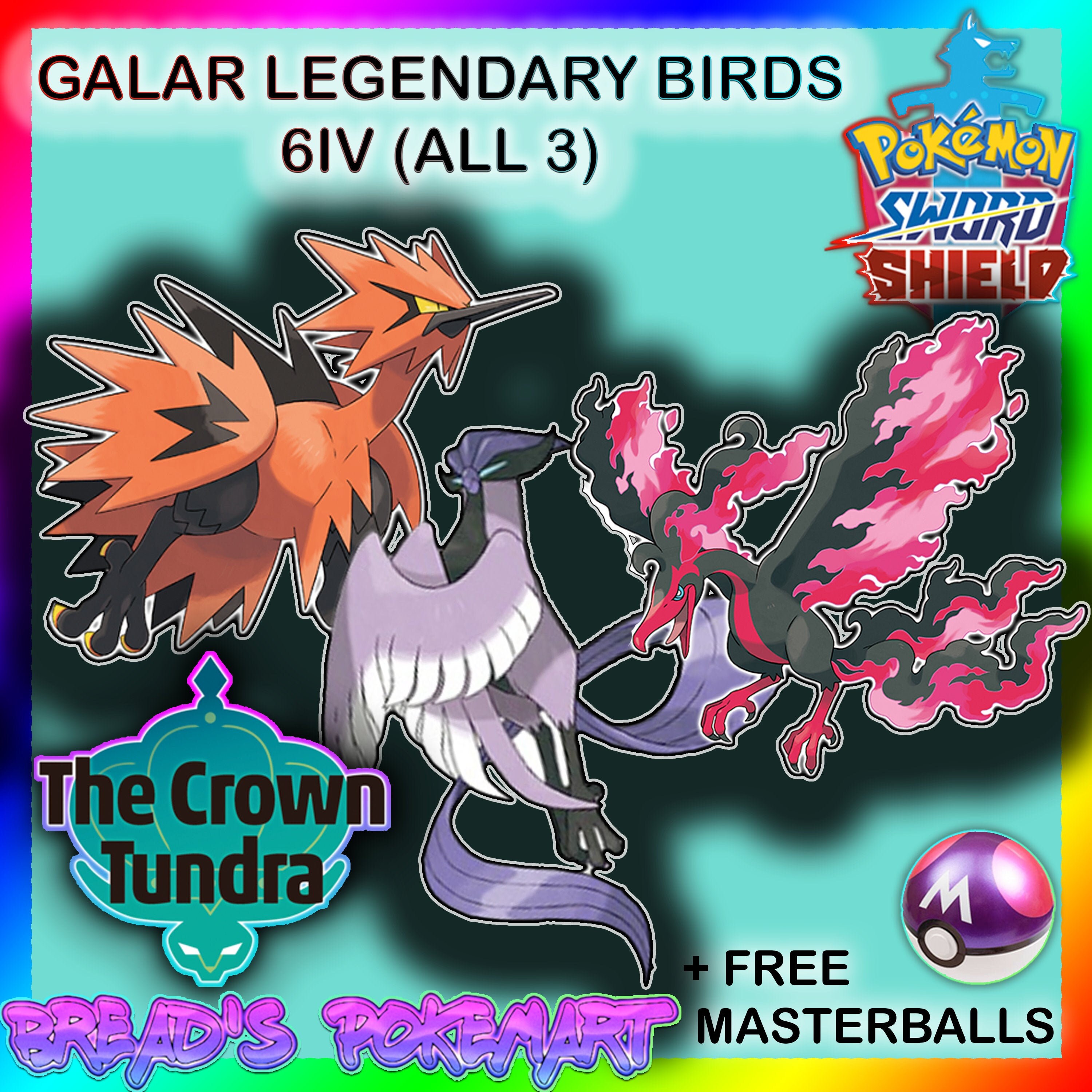 Pokemon Sword And Shield Crown Tundra Dlc 6iv Galarian Etsy