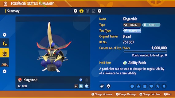 KINGAMBIT ✨SHINY✨/NonShiny 6IV - Pokemon SCARLET and VIOLET Battle Ready  VGC EVs