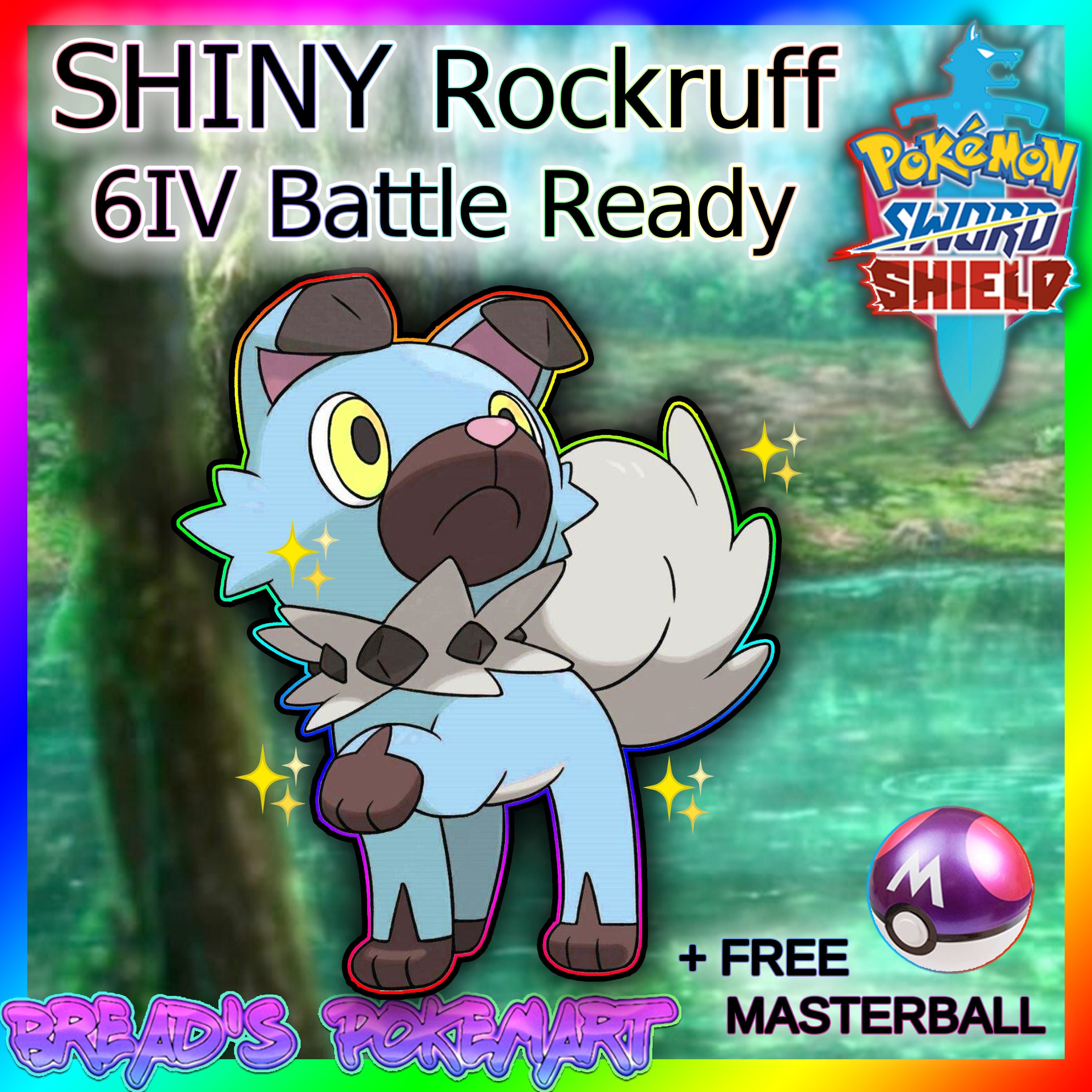 Pokemon Sword and Shield // Ultra SHINY 6IV ROCKRUFF dusk // Etsy UK