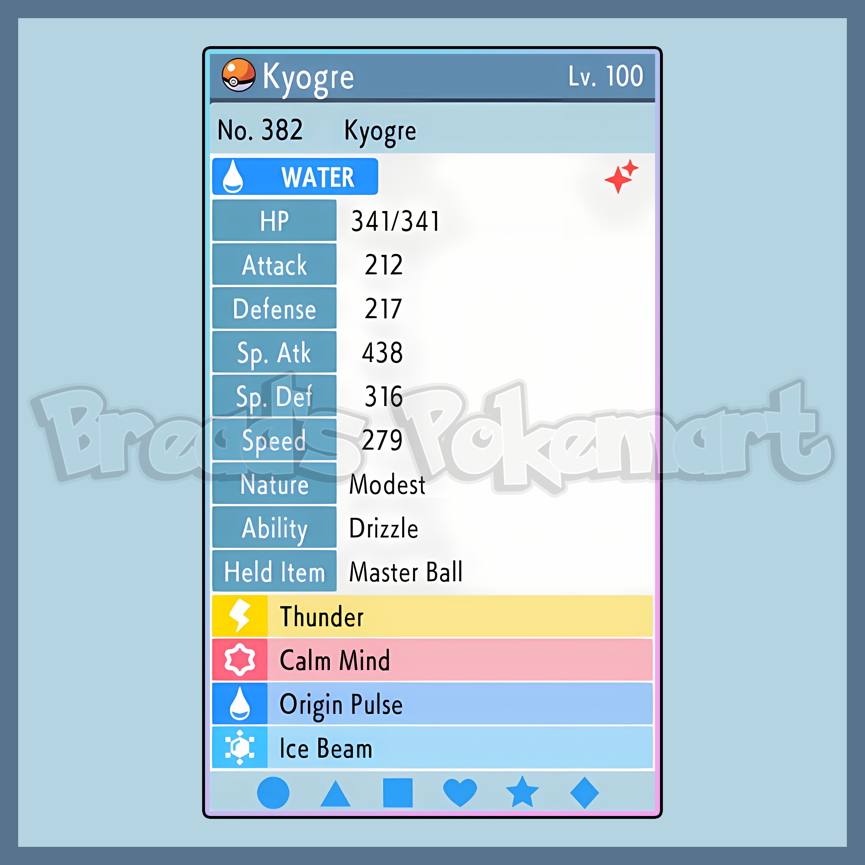 Pokemon 10382 Shiny Mega Kyogre Pokedex: Evolution, Moves, Location, Stats