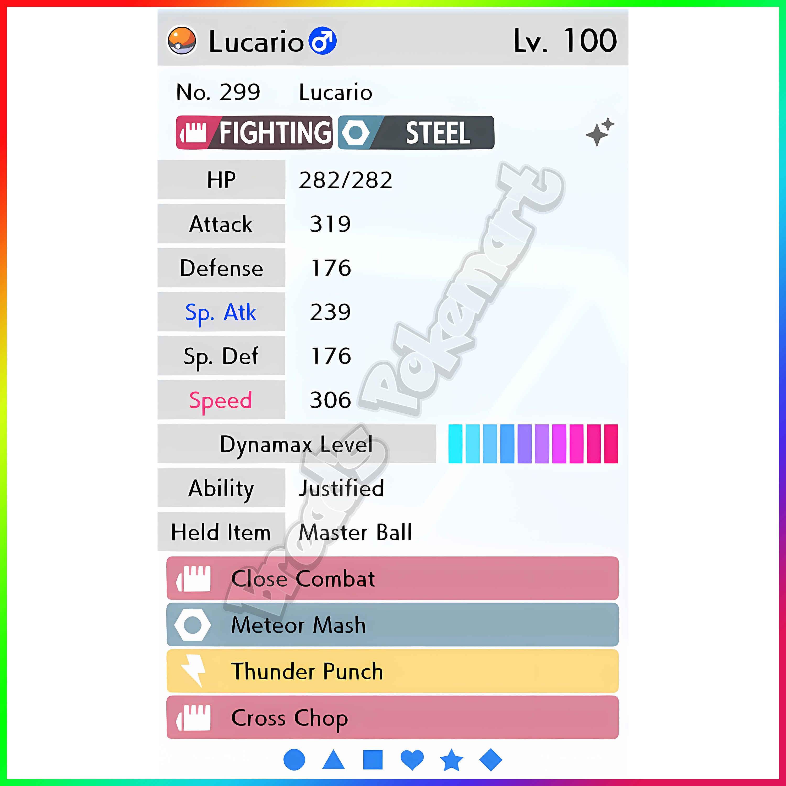 Pokemon Sword and Shield Ultra Shiny Lucario 6IV Competitively Trained –  Pokemon4Ever