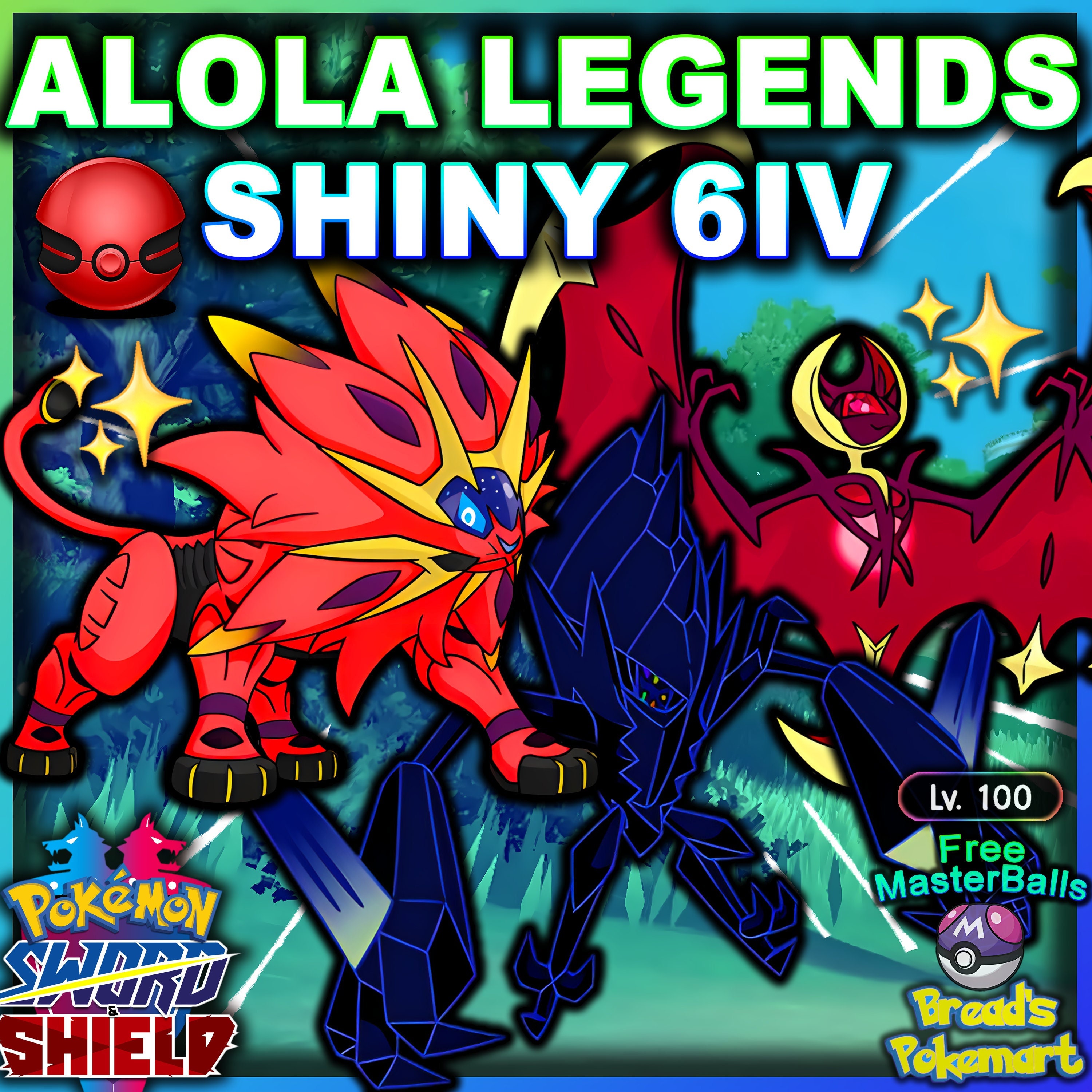 SOLGALEO LUNALA NECROZMA Shiny 6IV Events Bundle / Pokemon -  Israel