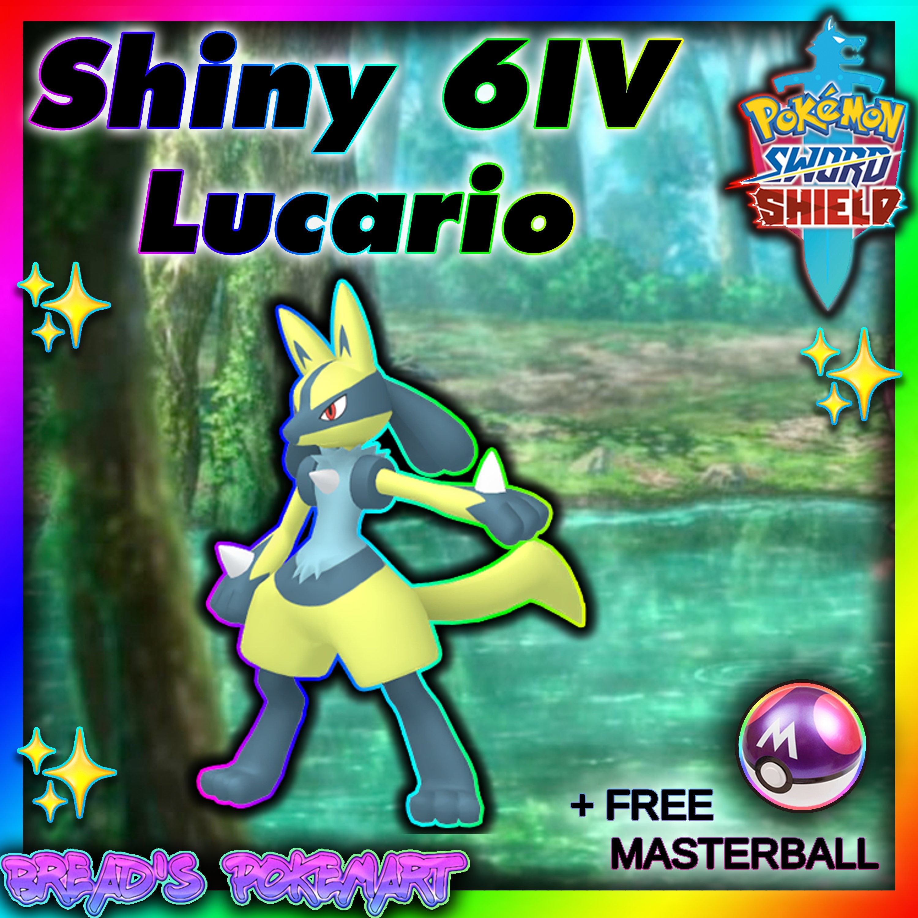 Pokemon Sword and Shield // SHINY 6IV LUCARIO // Comes Ready Etsy