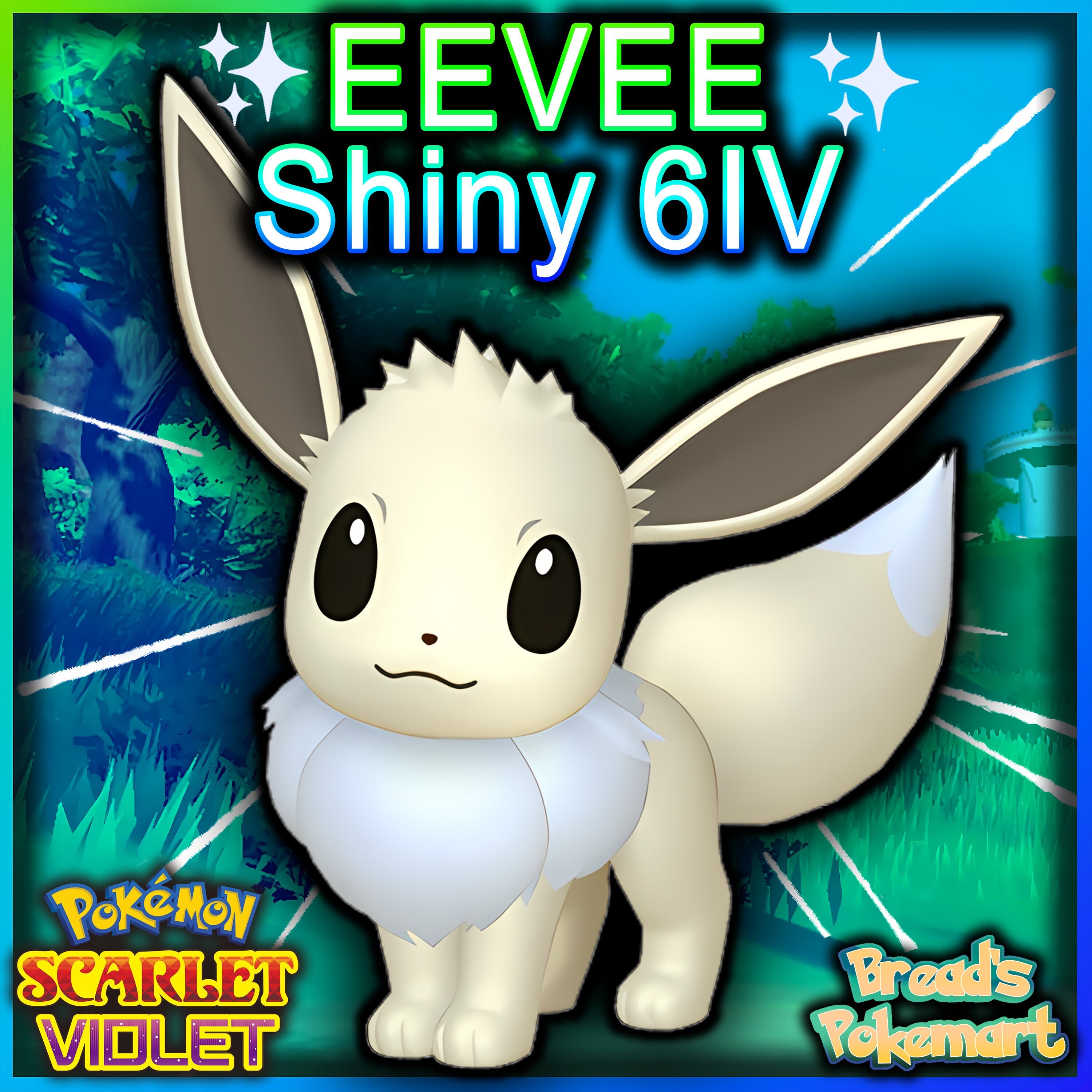  elymbmx 8 x Square Shiny 6IV Eevee Evolutions + 2 x