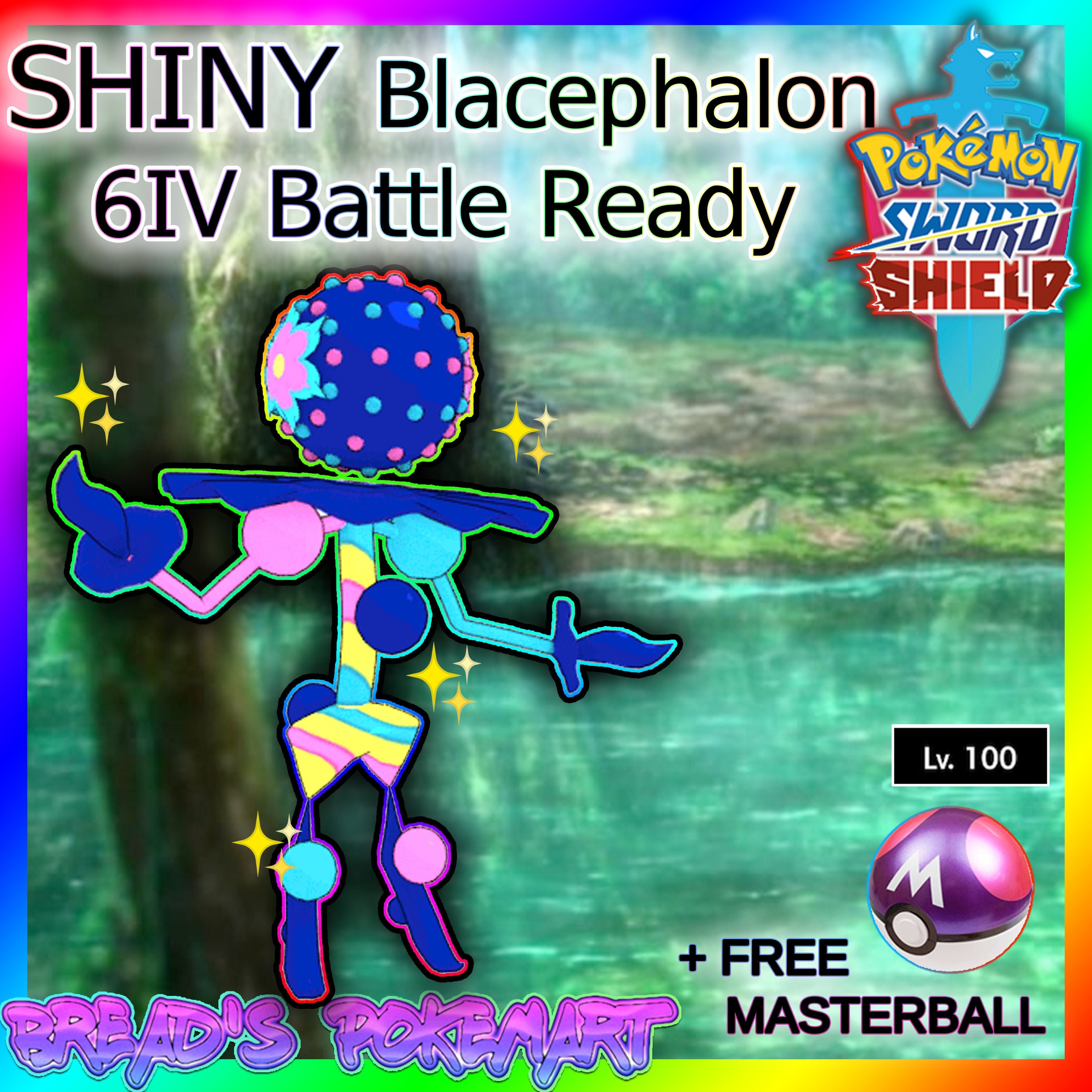 Shiny Kartana 6IV Pokemon S/M US/UM Sword/shield Fast 