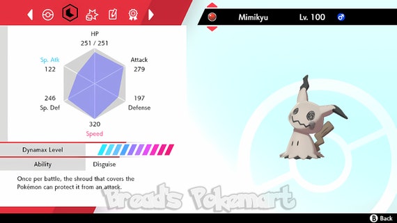 Ultra Shiny 6IV MIMIKYU // Pokemon Sword and Shield // Lv100 Competitive  Battle Ready Set EV Trained Stats free Masterball // Fast Trade -   Denmark