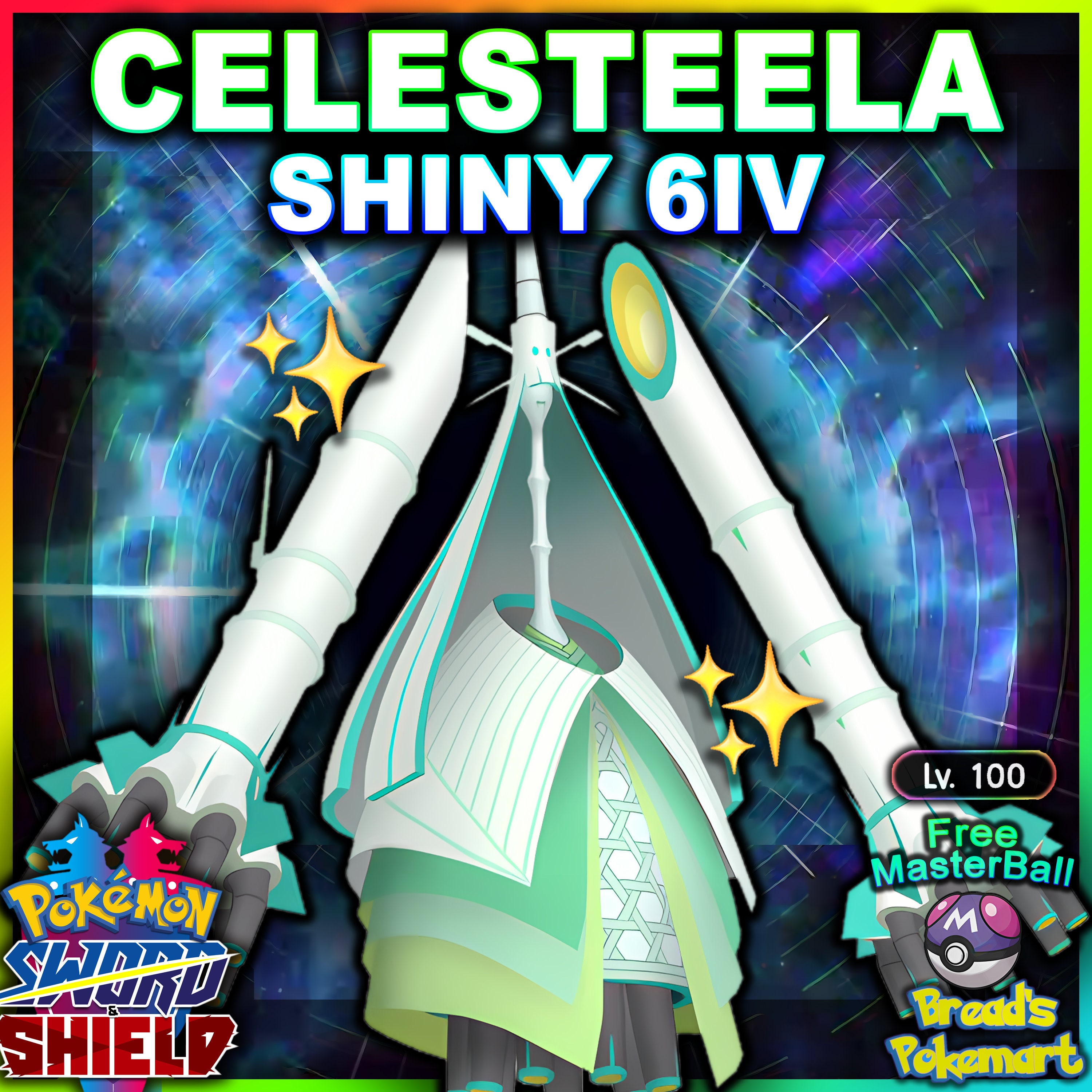 Pokemon Sword and Shield Shiny Celesteela 6IV-EV Trained – Pokemon4Ever