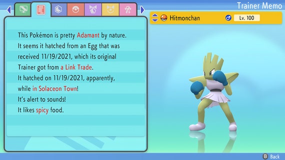 Shiny HITMONCHAN 6IV / Pokemon Brilliant Diamond and Shining