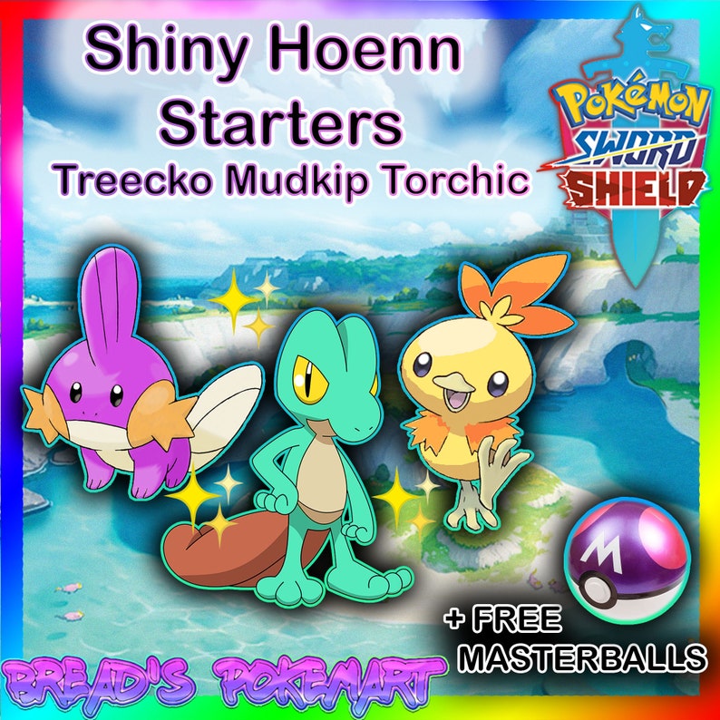 Pokemon Sword And Shield Shiny Ha 6iv Hoenn Starters Etsy
