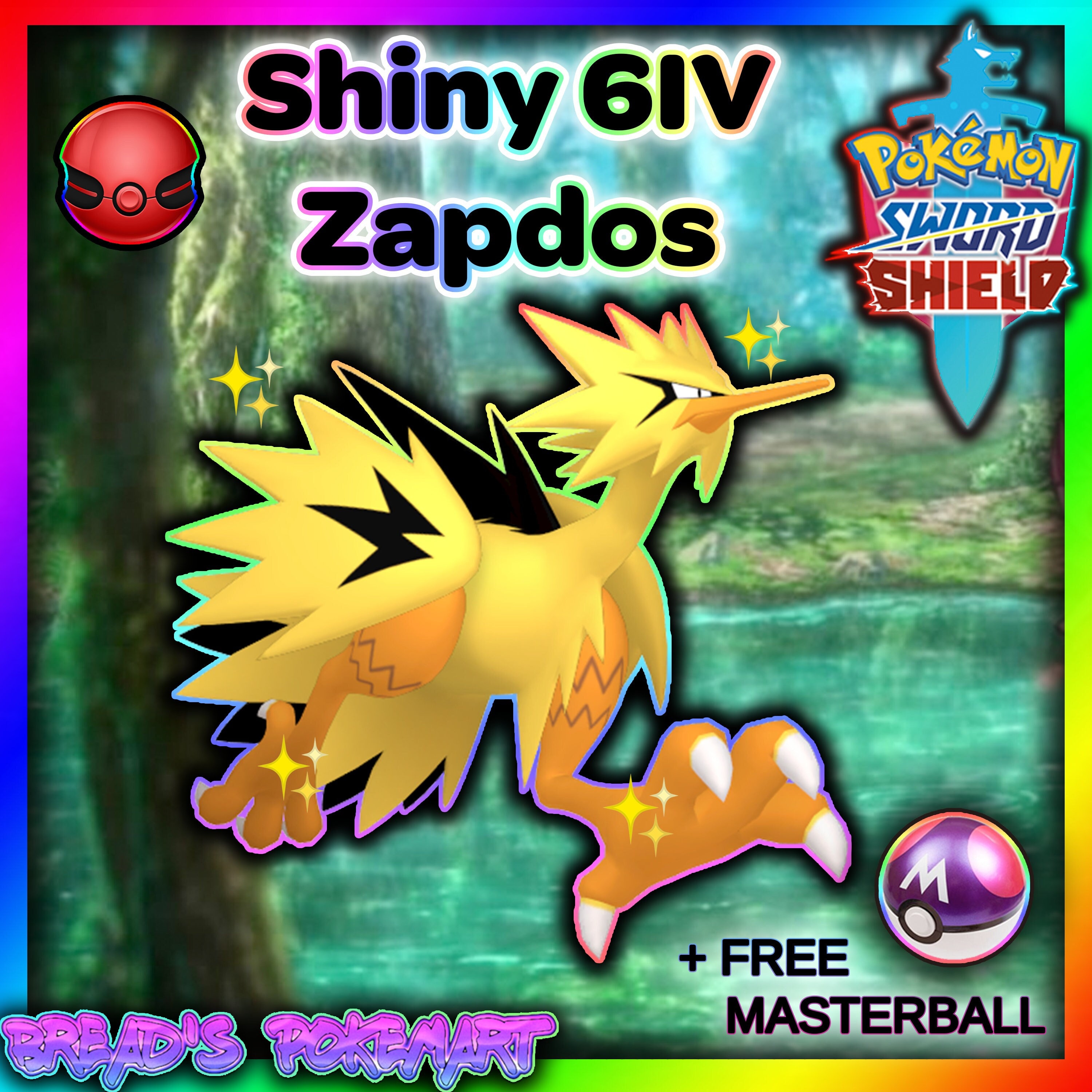 Pokemon Sword and Shield Ultra Shiny Moltres 6IV-EV Trained, shiny moltres  