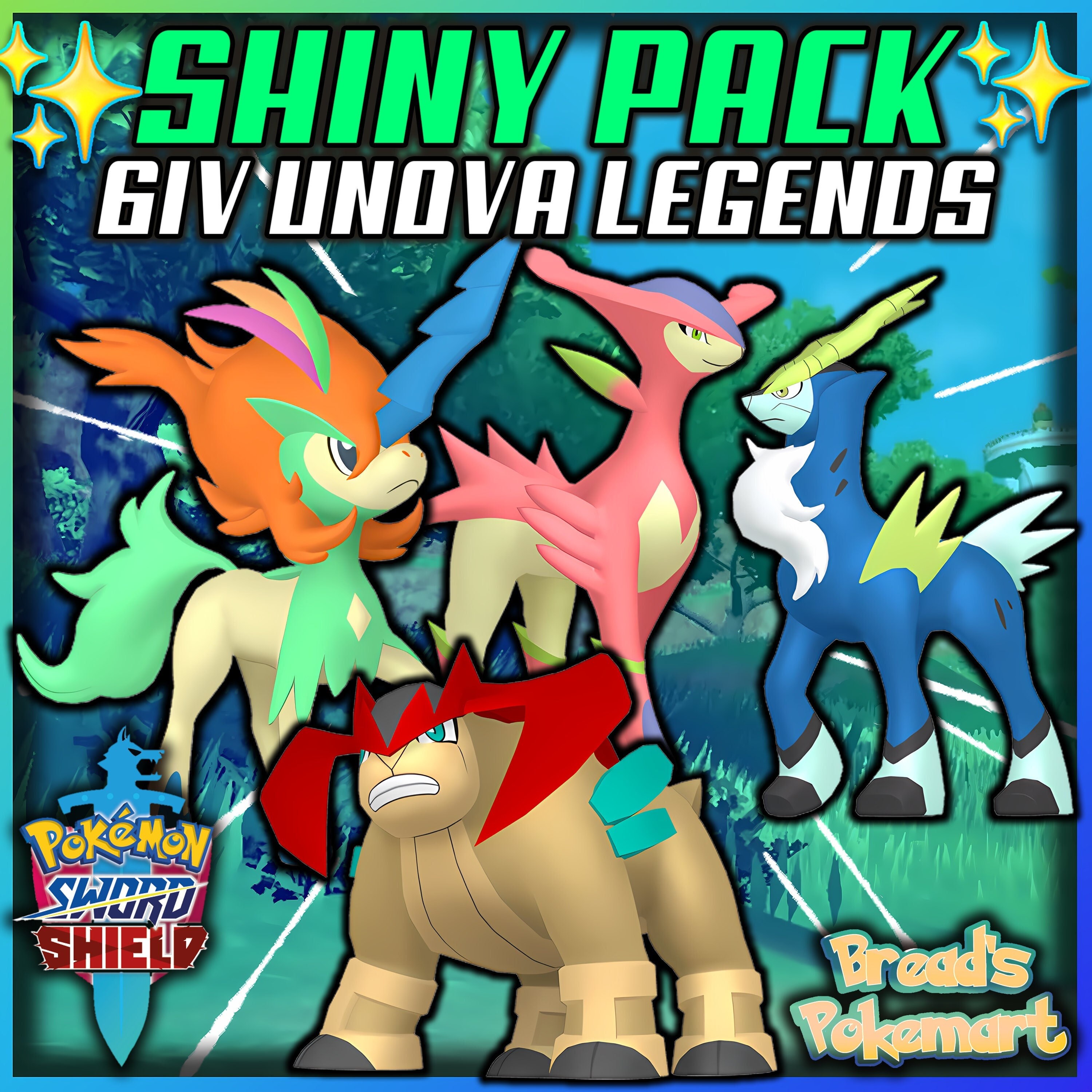 SHINY Eeveelutions 9-pack 6IV / Pokemon Sword & Shield / Eevee -   Denmark