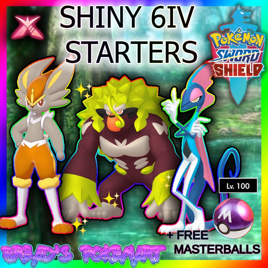 Pokemon Sword&shield // Shiny 6IV STARTERS BUNDLE 6 (Instant Download) 