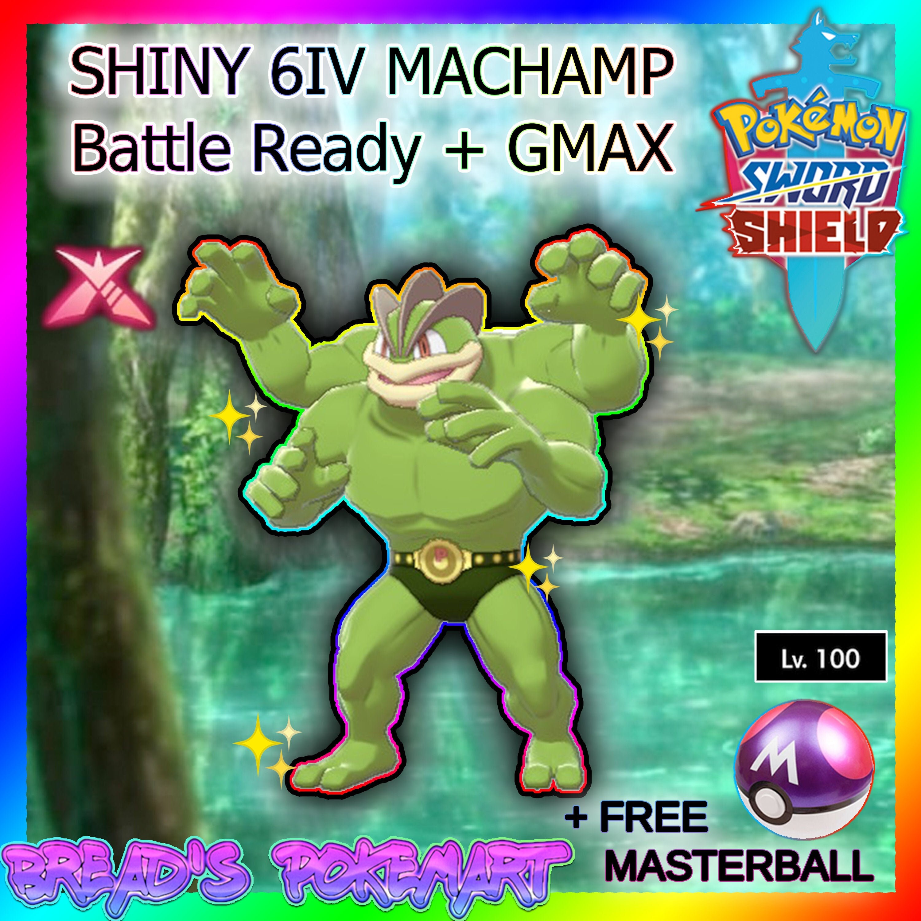 Pokemon Sword and Shield // SHINY GMAX 6IV MACHAMP // Ready - Etsy