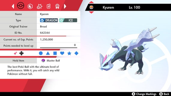 Pokemon Sword and Shield Ultra Shiny Reshiram 6IV-EV Trained