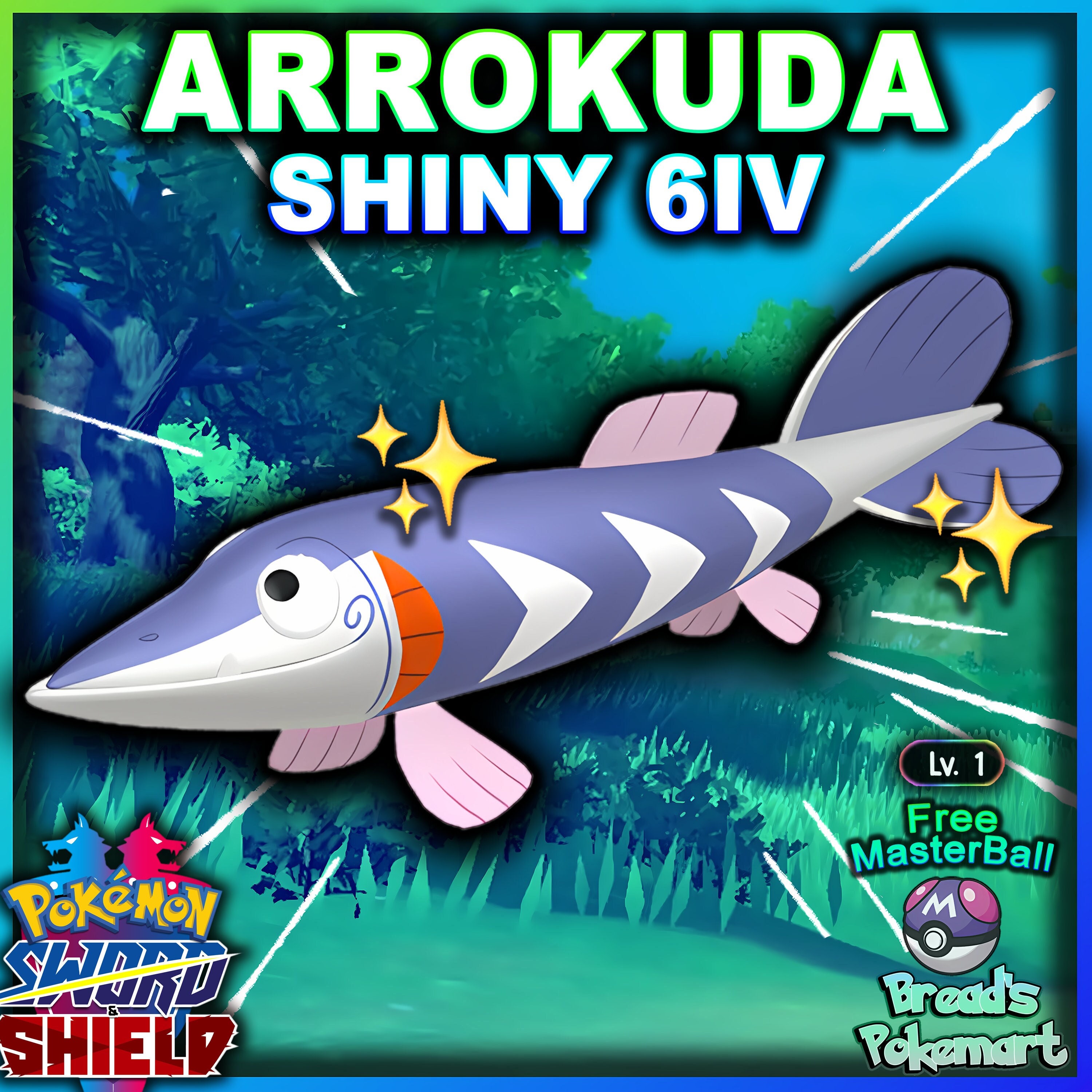 Pokemon Sword And Shield Shiny Toxel (Amped) 6IV Battle Ready Fast