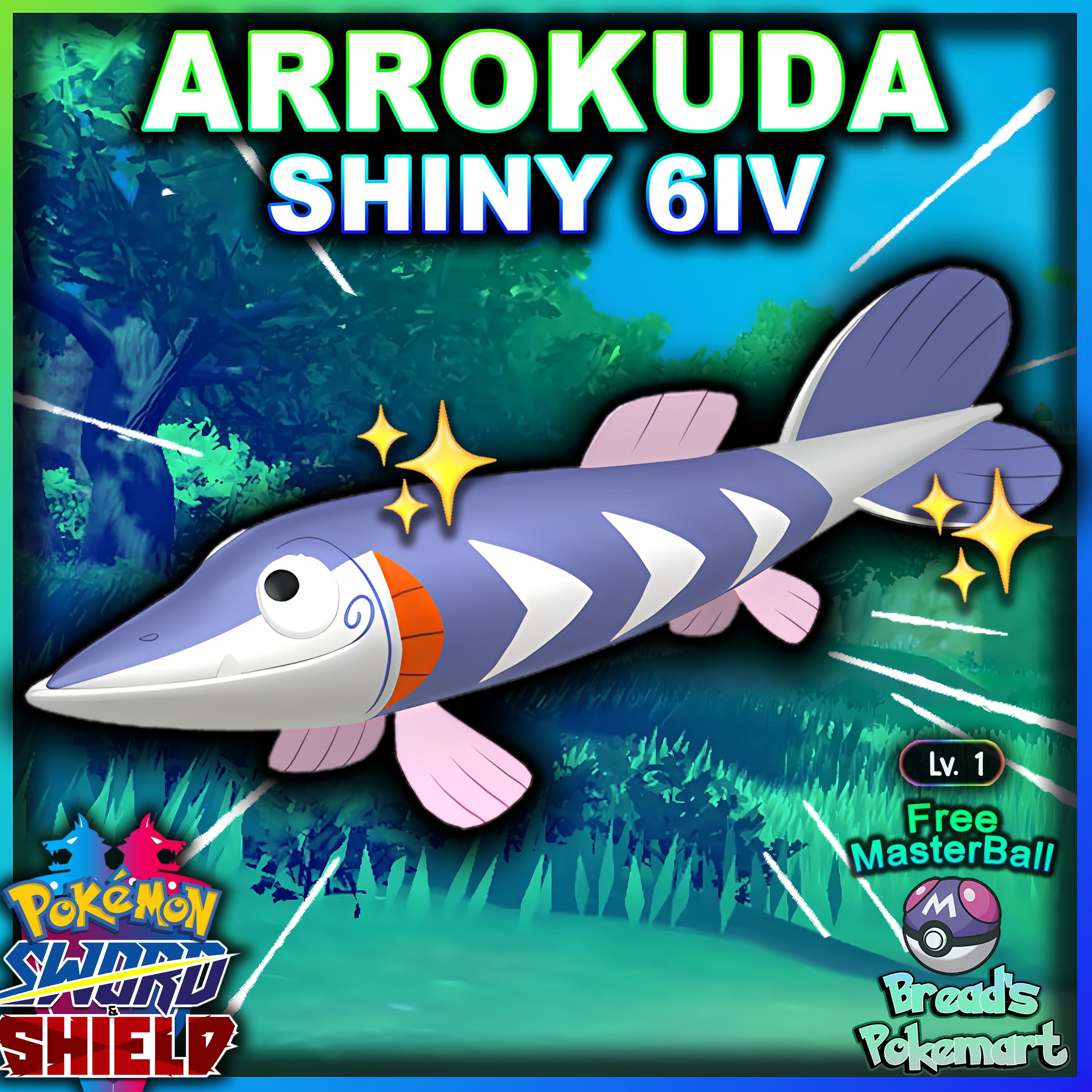 Pokemon Sword And Shield Shiny Toxel (Low Key) 6IV Battle Ready Fast  Delivery