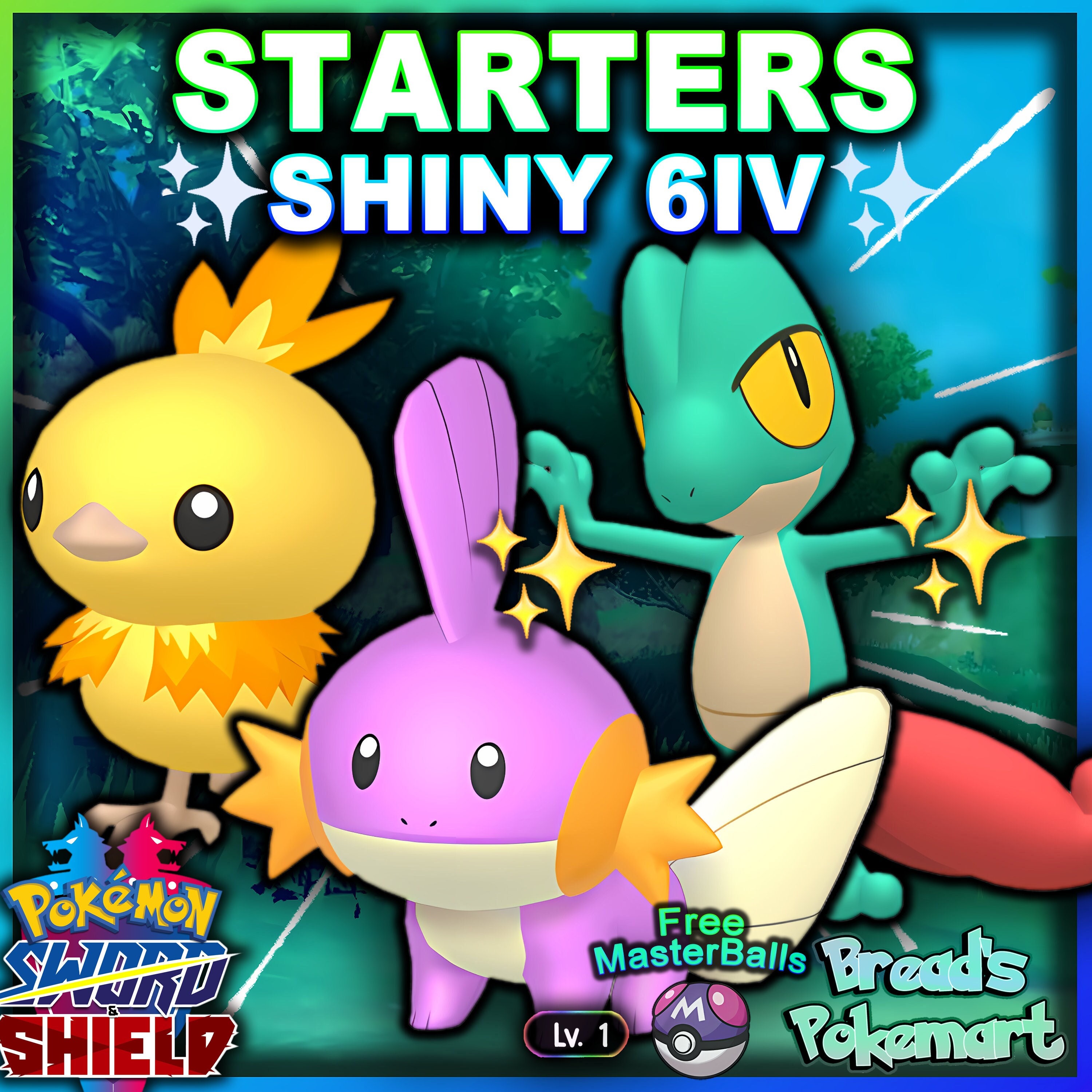 6IV Ultra Square Shiny Hoenn Starters with Hidden Abilities