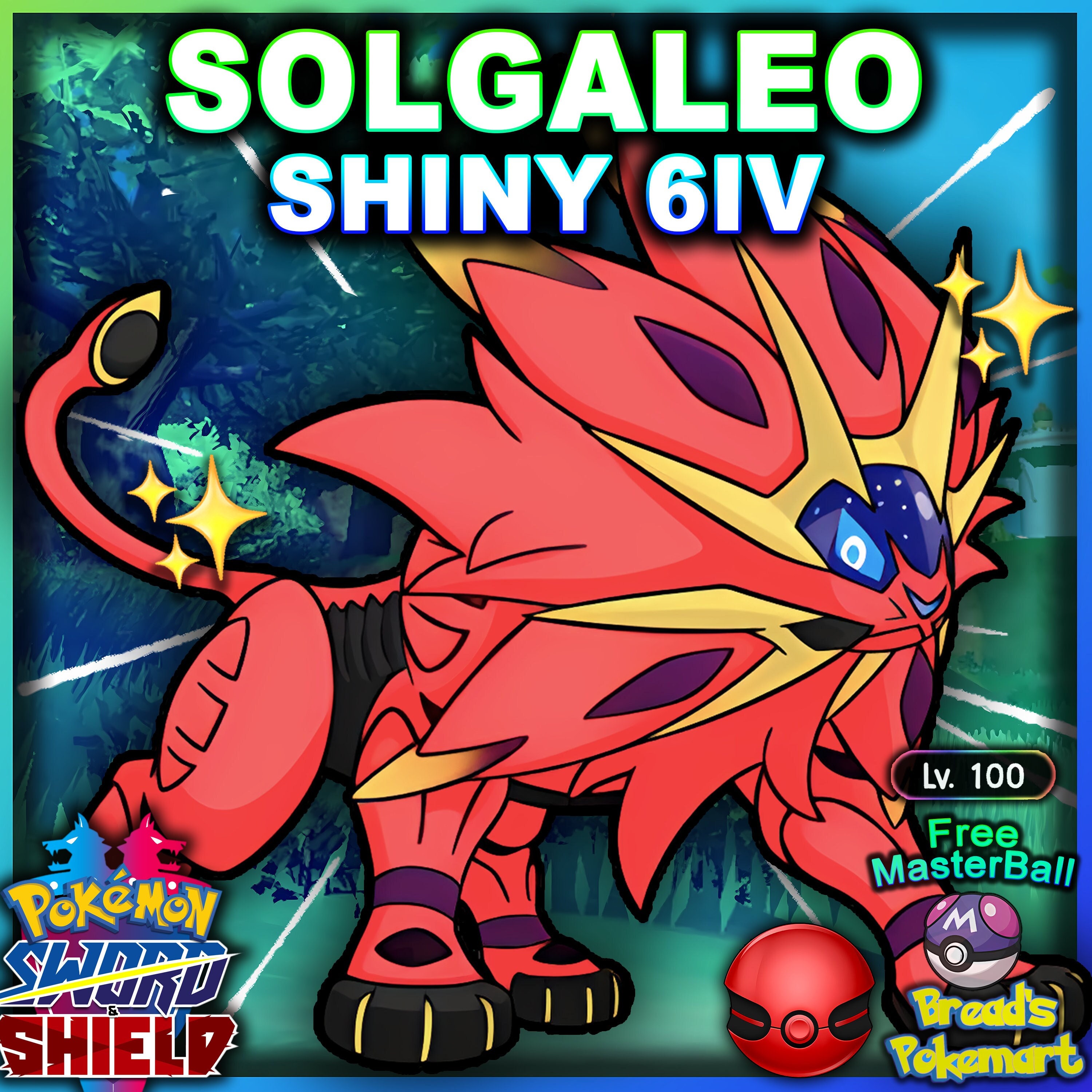Pokemon Sword & Shield - SOLGALEO + LUNALA, 6 IVS SHINY EVENT