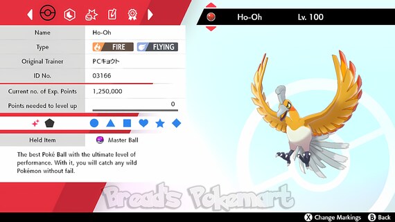 Ultra Shiny 6IV HO-OH / Pokemon Sword and Shield / Johto -  Denmark