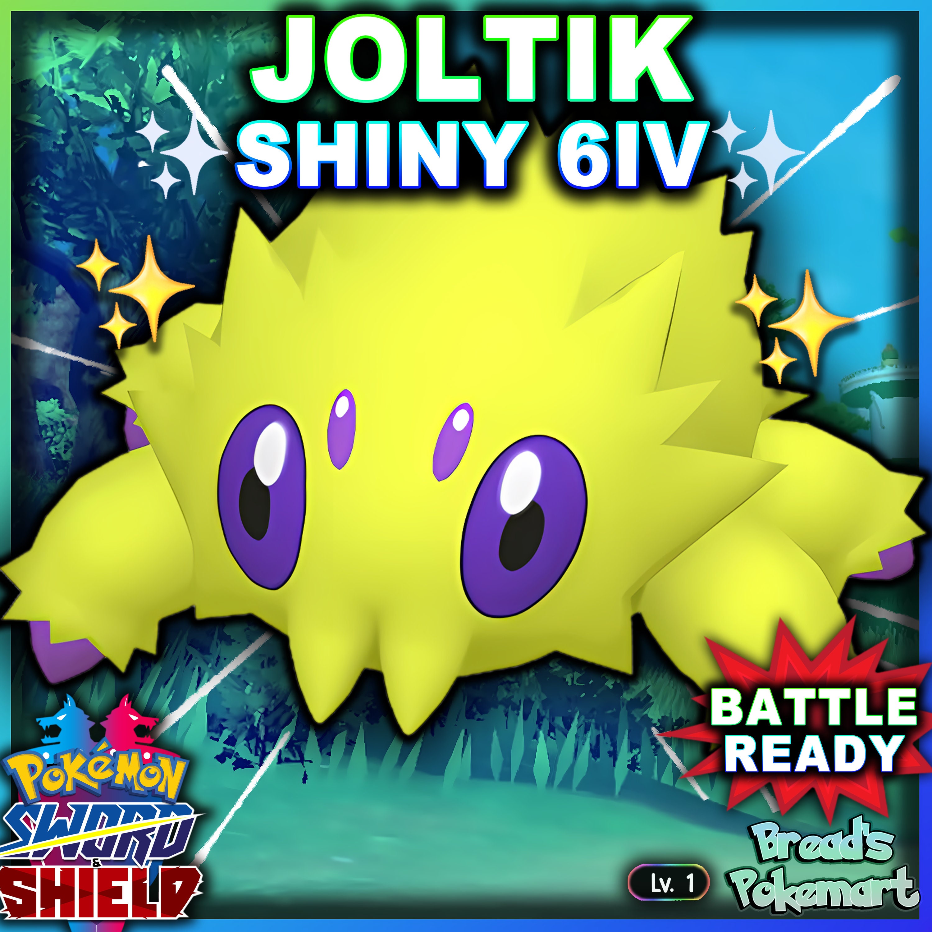 Pokemon Sword And Shield Shiny Toxel (Amped) 6IV Battle Ready Fast Delivery