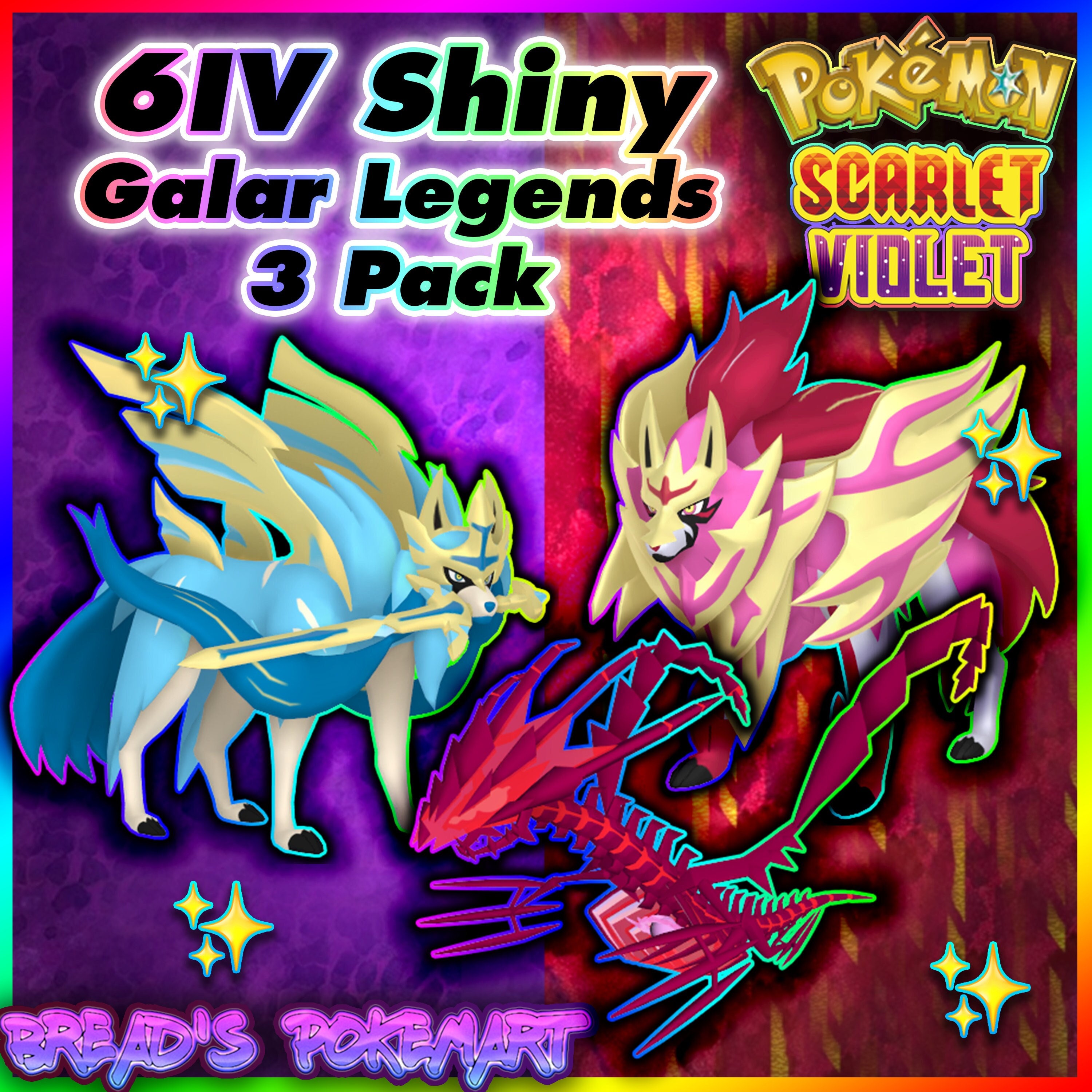  elymbmx Shiny 6IV Kyurem, Reshiram and Zekrom Legendaries with  Master Balls Bundle for Sword & Shield : Video Games