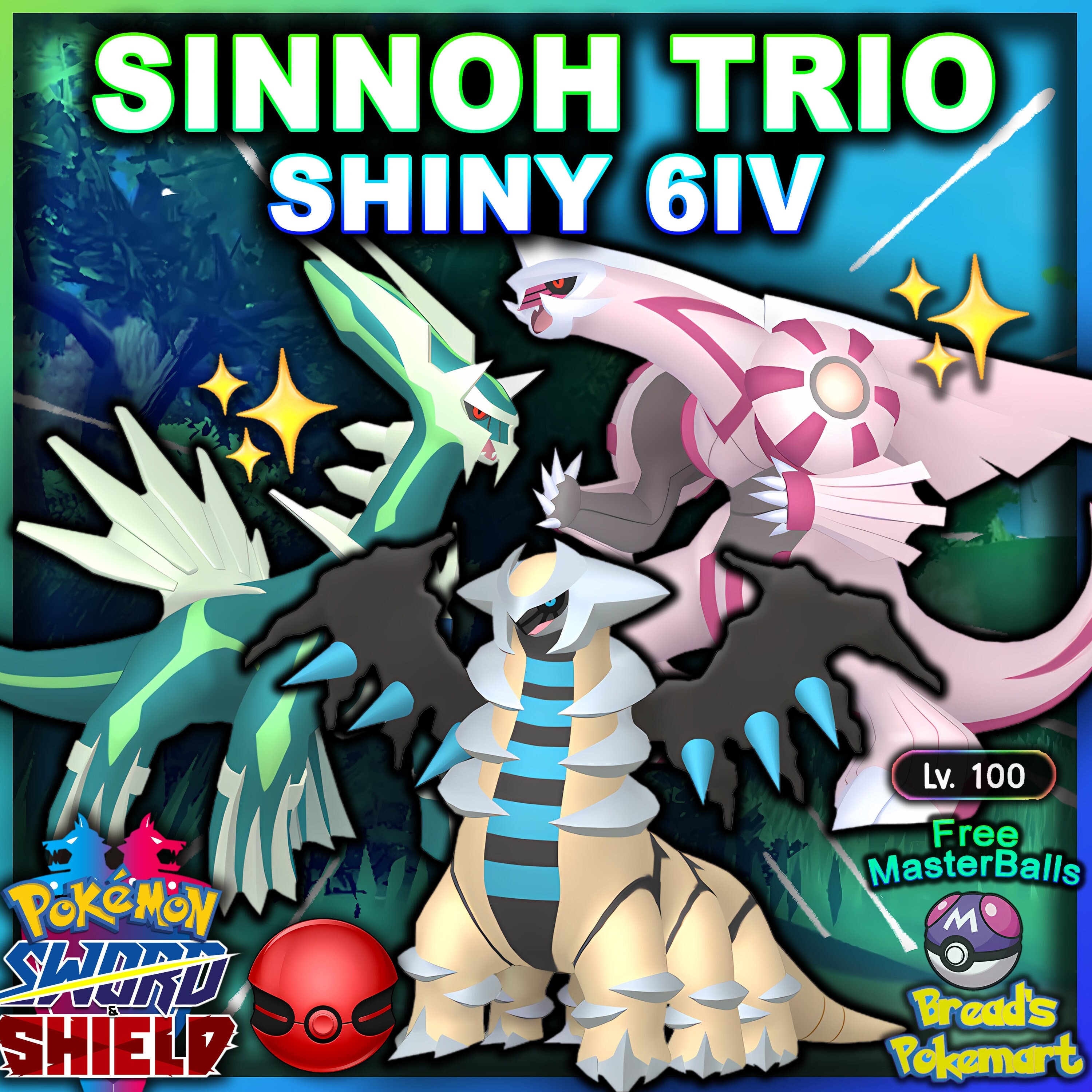 Shiny 6IV Palkia, Giratina, and Dialga in both forms Legendary Pokemon 6 PC  Bundle for Legends Arceus, Scarlet, and Violet in 2023