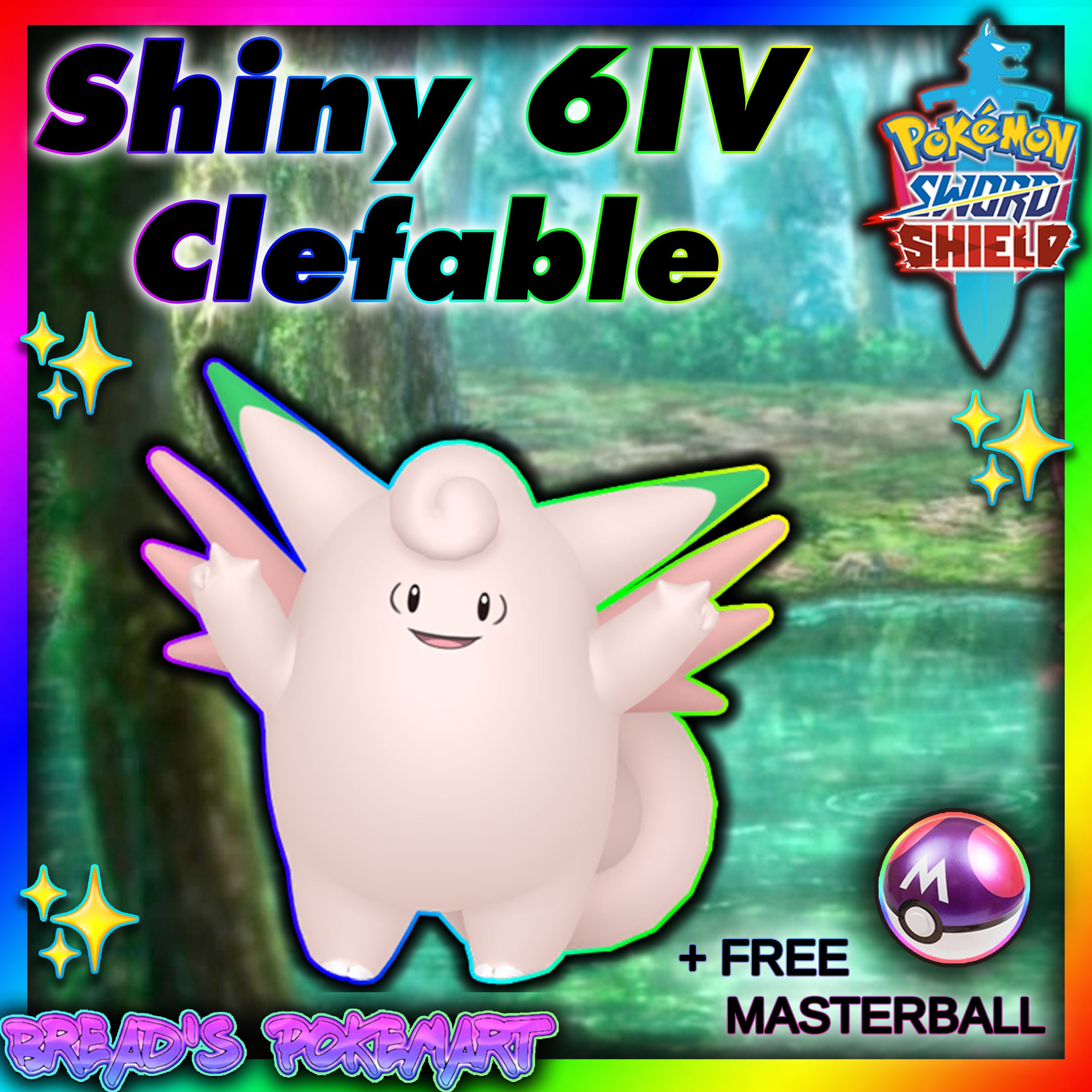 6IV Ultra Shiny Clefable Pokemon Sword and Shield Square Shiny 