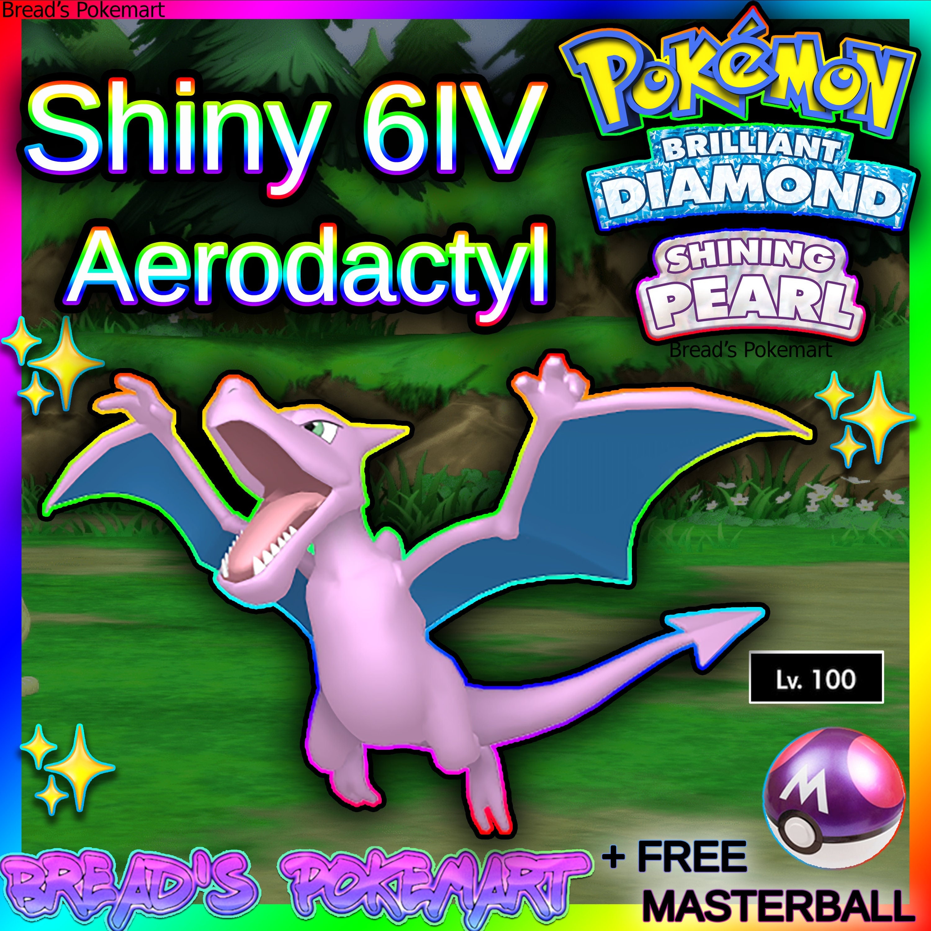 Pokemon Brilliant Diamond and Shining Pearl Aerodactyl 6IV-EV