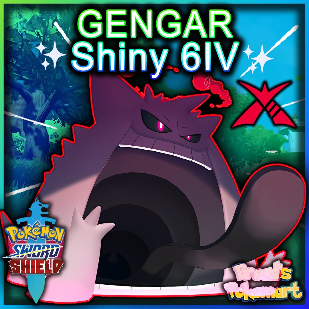 6IV Ultra Shiny Gengar Gigantamax Square Shiny Pokemon Sword & Shield