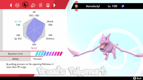 6IV Shiny Aerodactyl Pokemon Brilliant Diamond and Shining Pearl