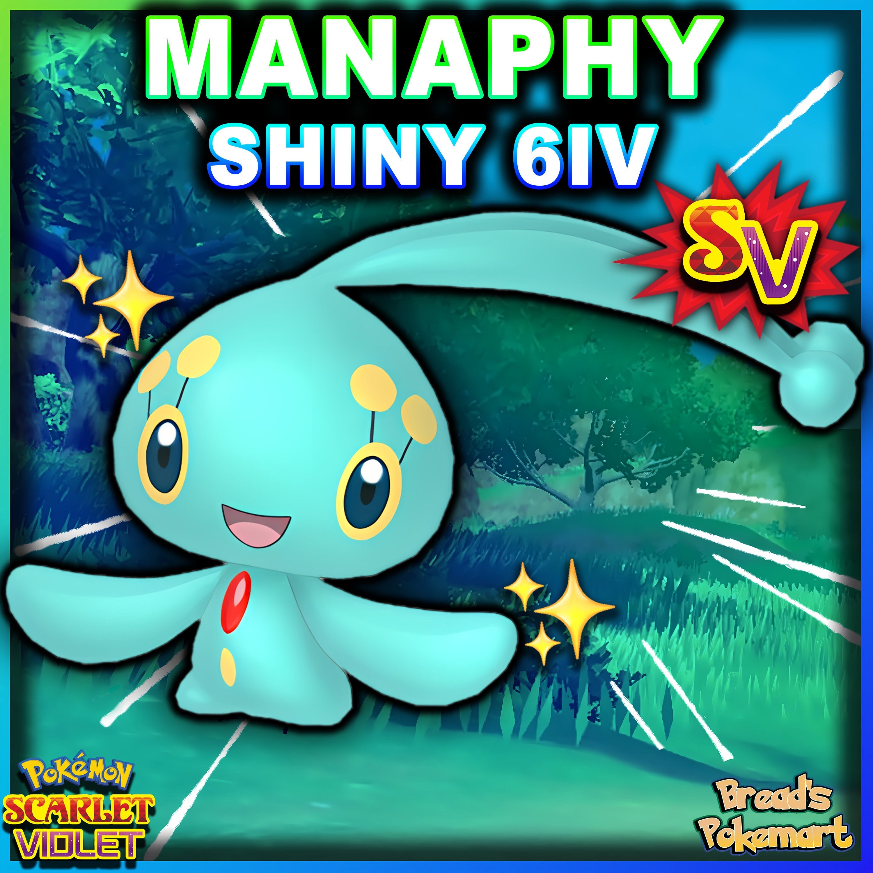 Pokemon Brilliant Diamond and Shining Pearl Manaphy and Shiny