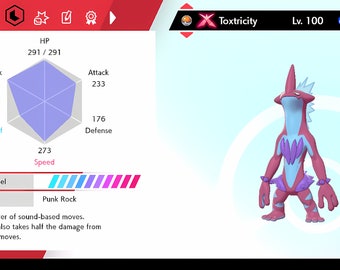 Pokemon Sword And Shield Shiny Toxel (Amped) 6IV Battle Ready Fast Delivery