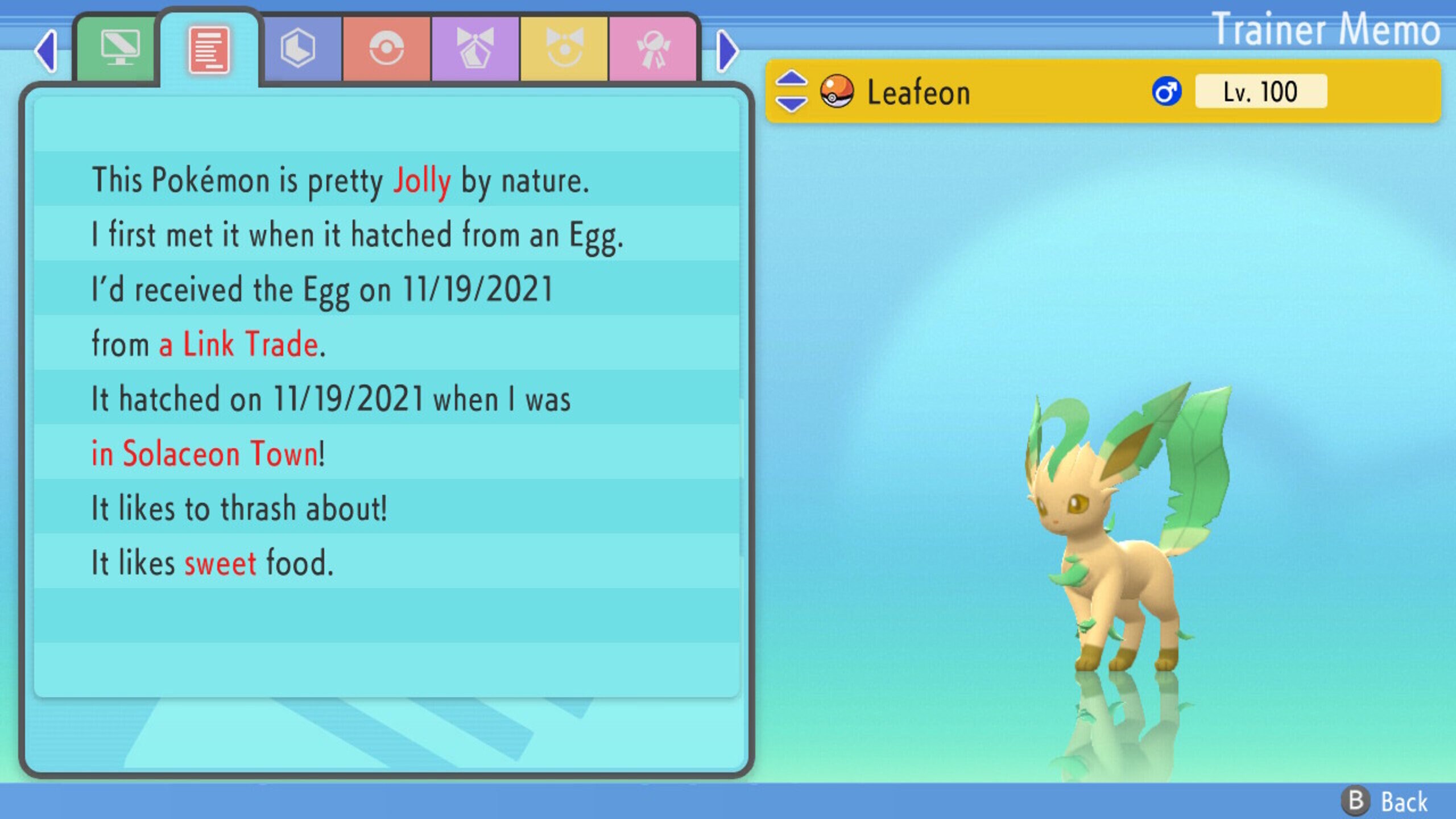 Shiny Leafeon ( Eevee Evolution ) Pokemon Trade Go