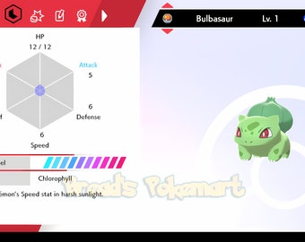 Ultra SHINY 6IV BULBASAUR / Pokemon Sword and Shield / Kanto -  Sweden