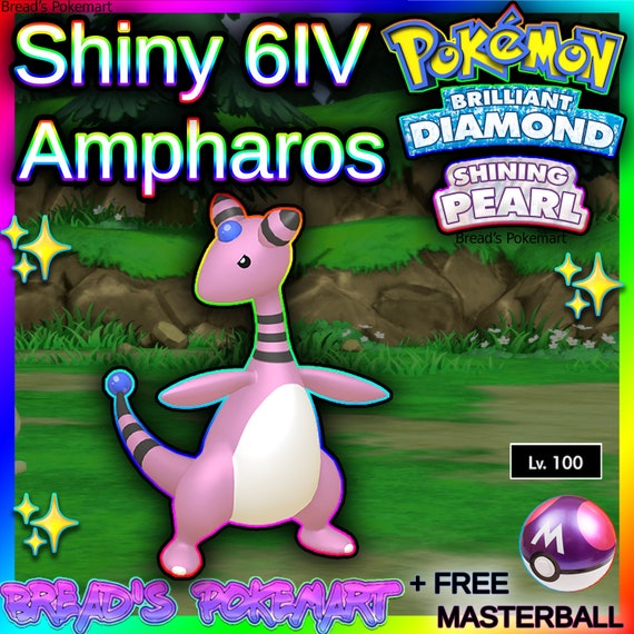 Shiny AMPHAROS 6IV / Pokemon Brilliant Diamond and (Download Now) 