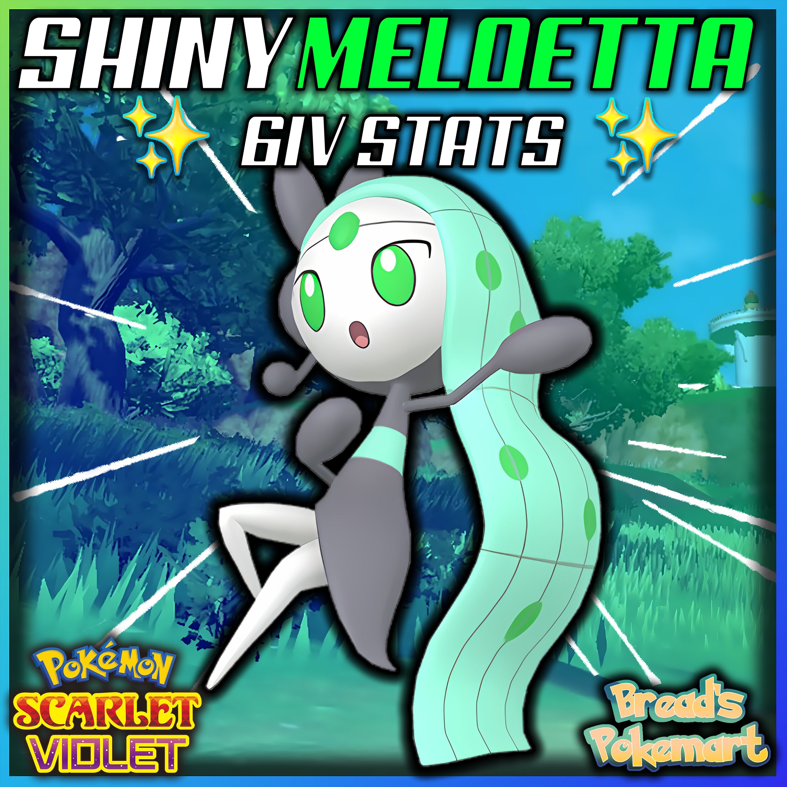Meloetta Shiny 6IV // Pokemon Scarlet & Violet // EV Trained 