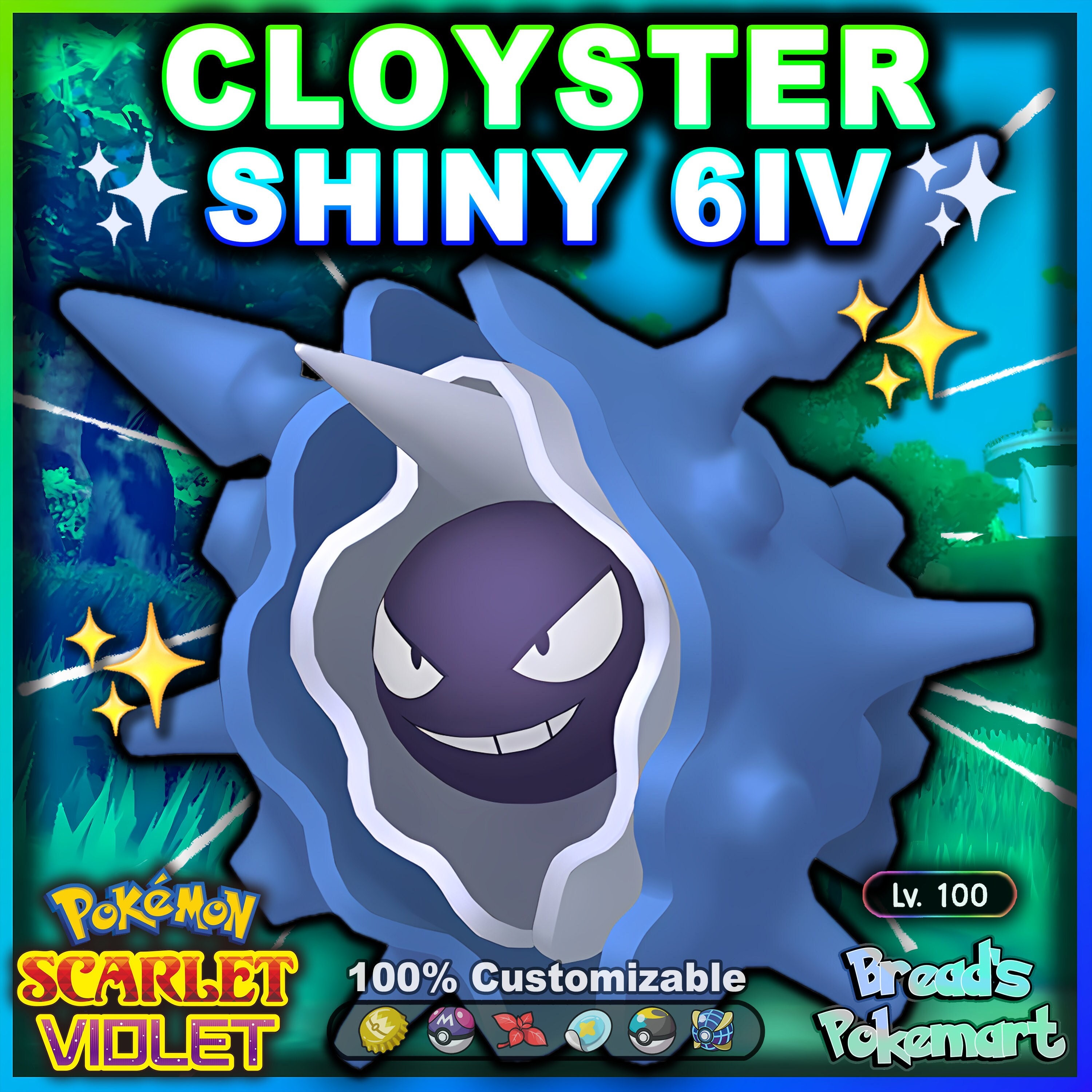 Shiny/non-shiny Shellder/cloyster 6IV Pokémon Scarlet/violet