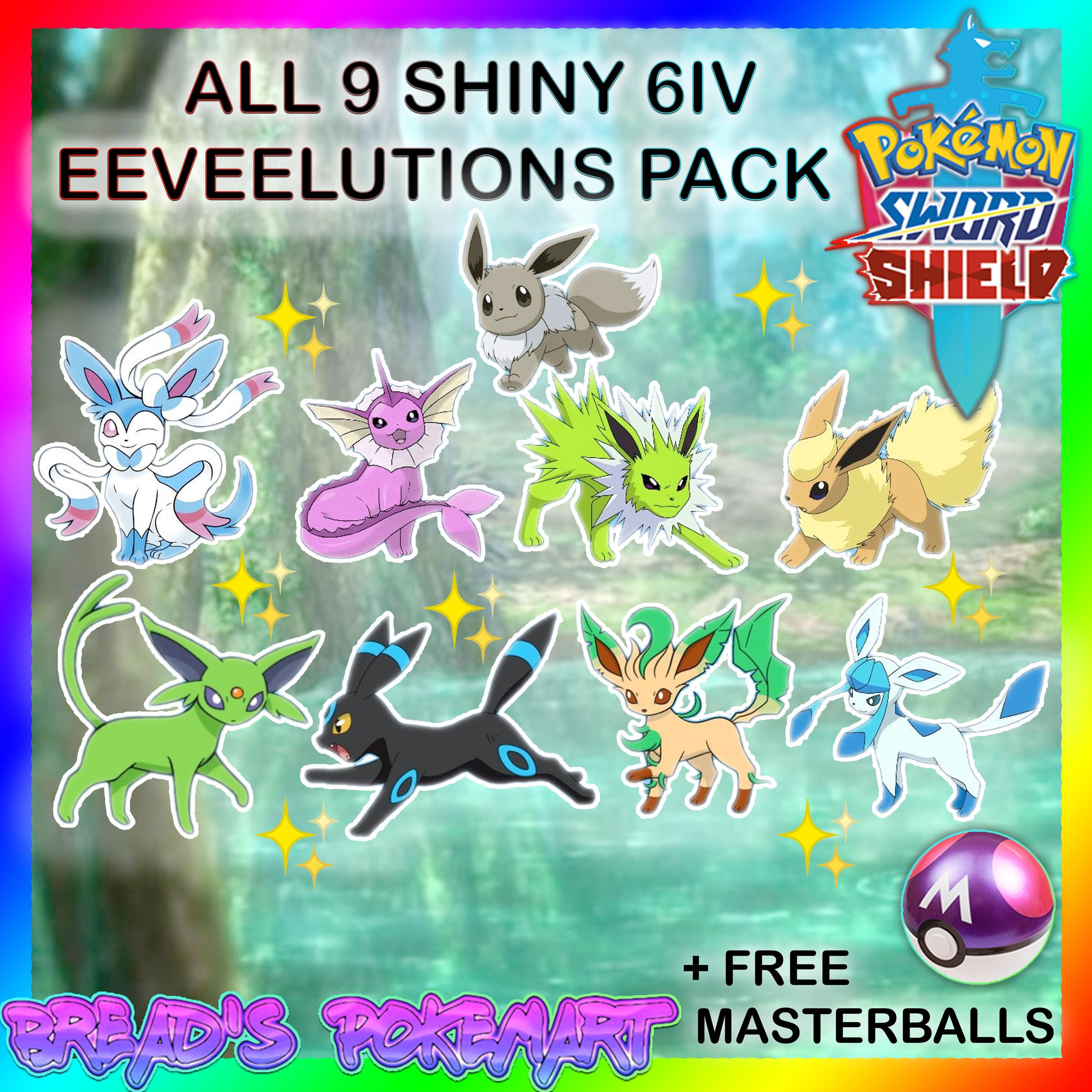 Shiny Eeveelutions 9-Pack / Alpha EV Trained Eevee Flareon -  Portugal