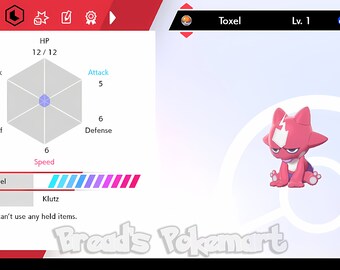 Ultra SHINY 6IV TOXEL // Pokemon Sword and Shield // Lv1 // -  Norway