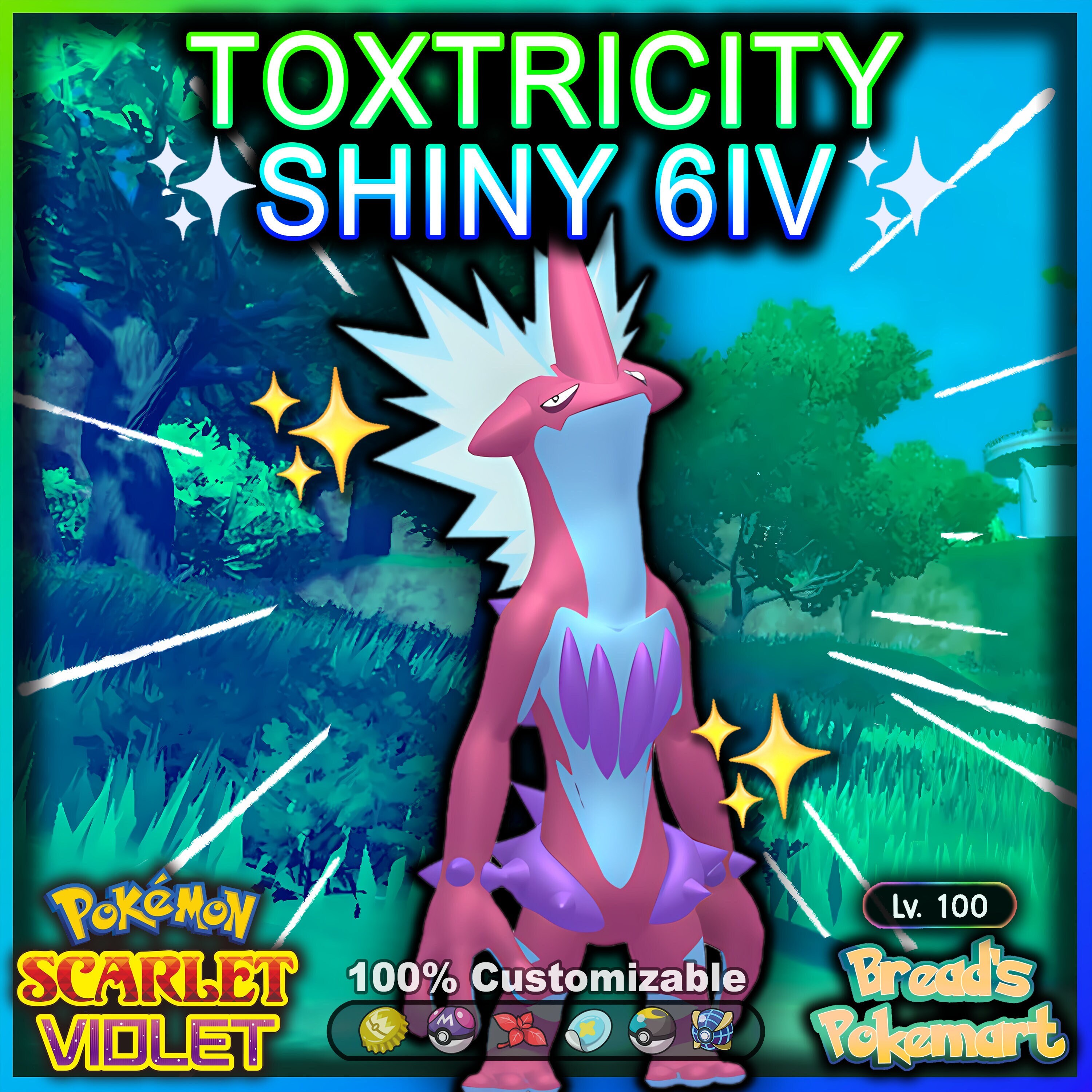 Shiny/non-shiny Toxel/toxtricity 6IV Pokémon Scarlet/violet 