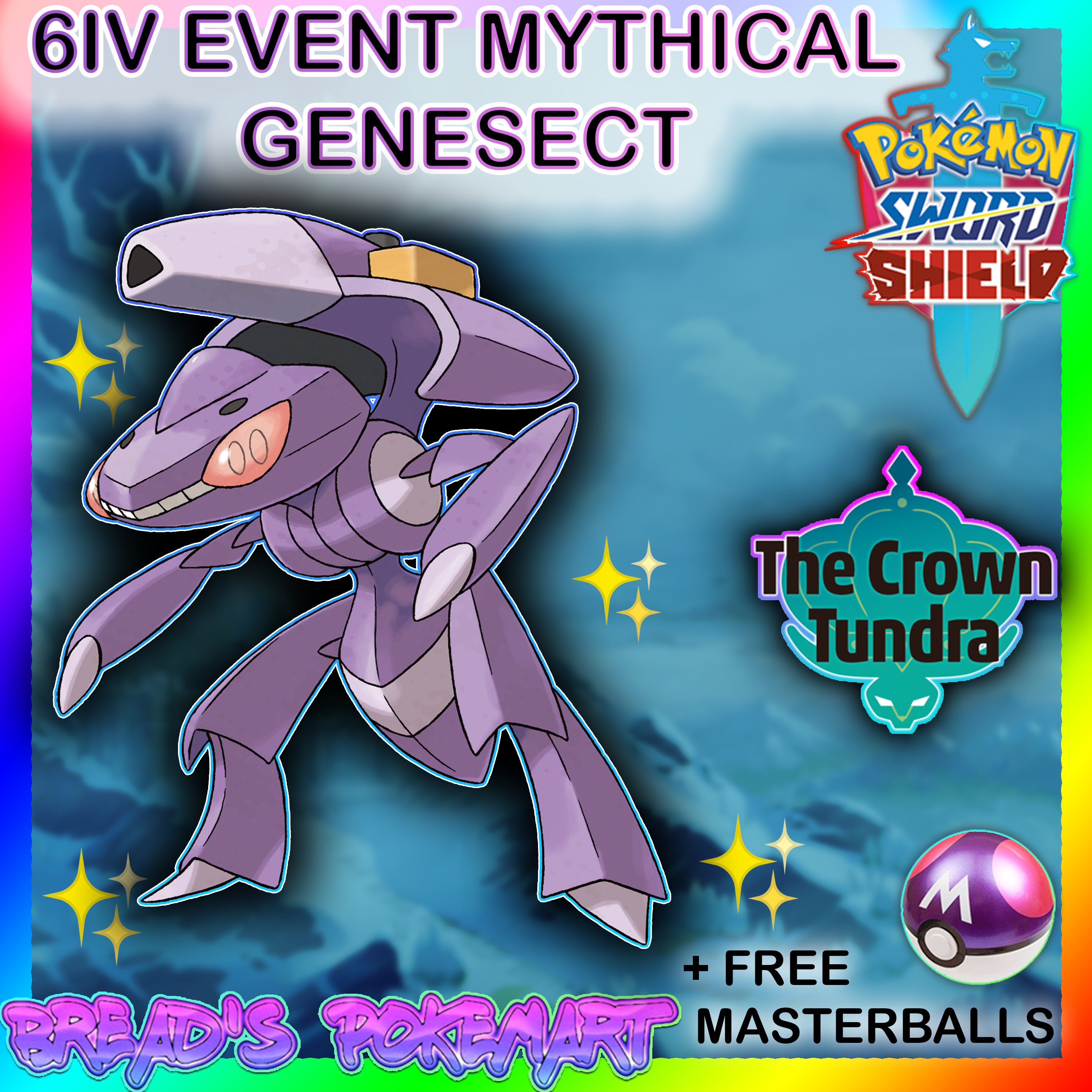 Pokemon Sword and Shield // 6IV Shiny GENESECT Event Mythical