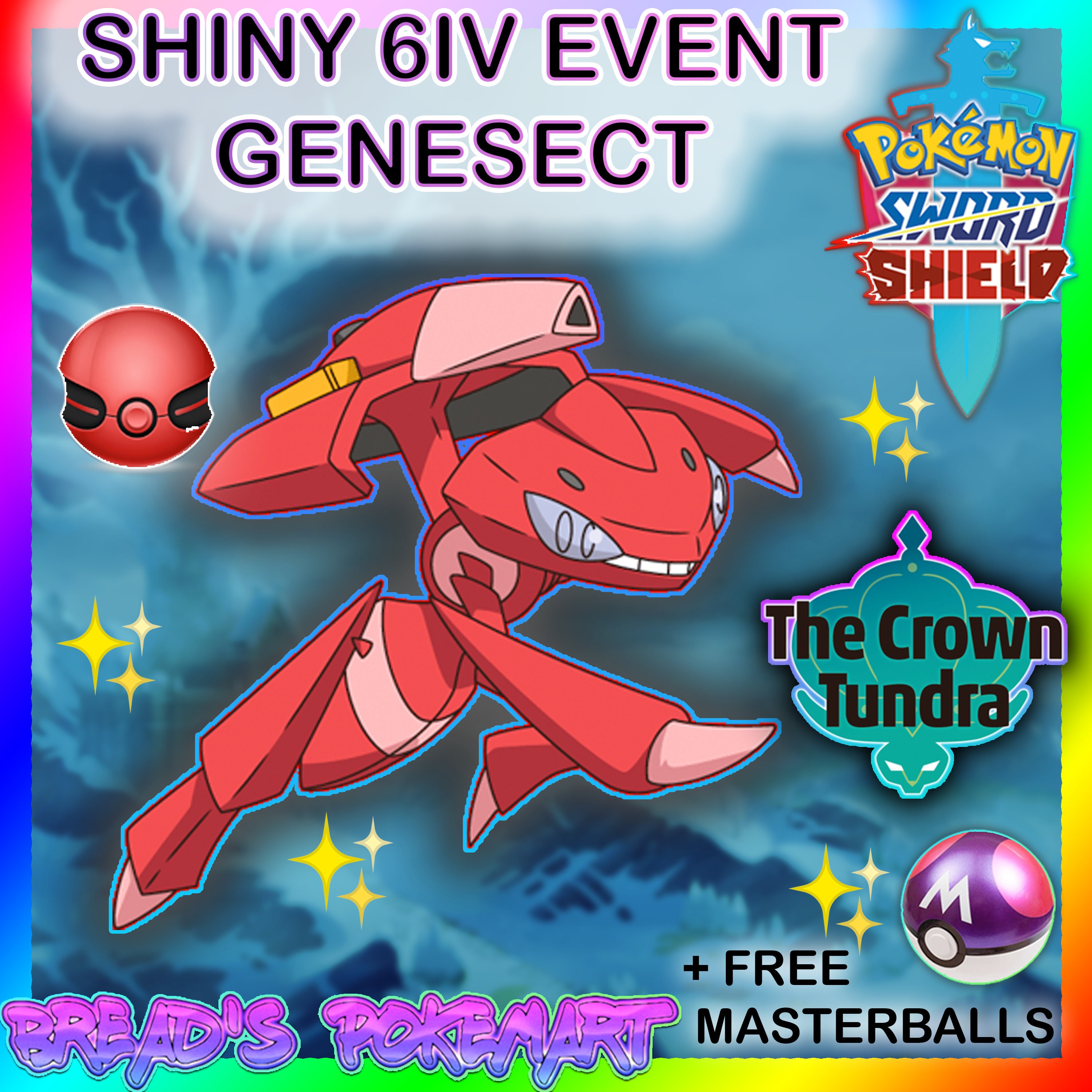 Pokemon Sword and Shield LEGIT Japanese Movie Event Shiny Genesect Untouched