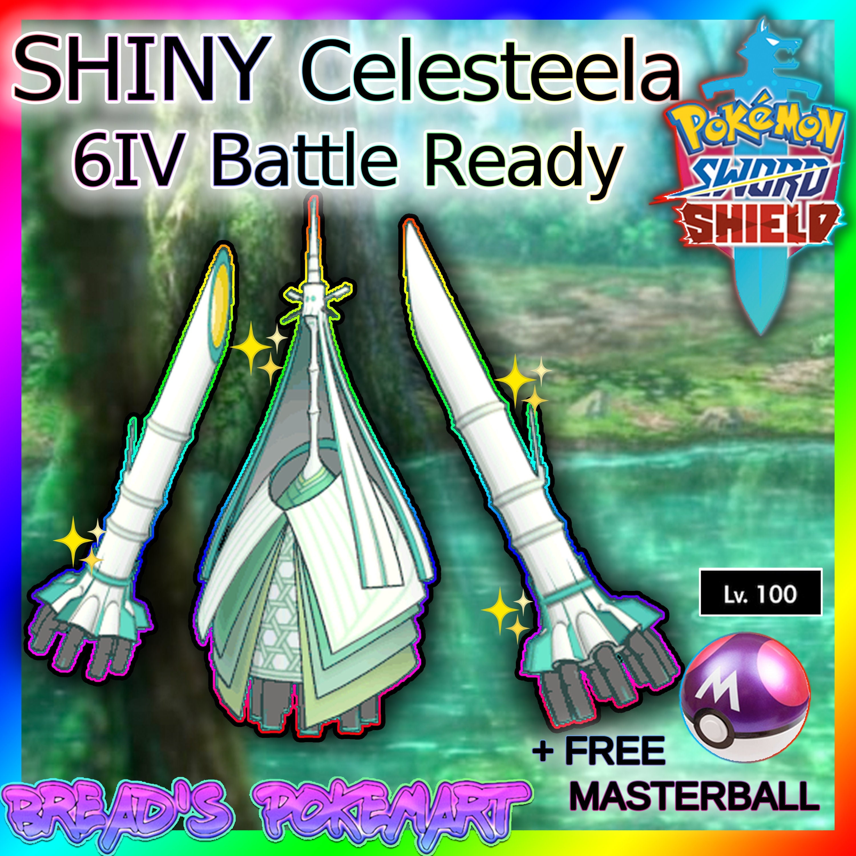 Ultra SHINY 6IV CELESTEELA / Pokemon Sword and Shield / Alolan -   Singapore