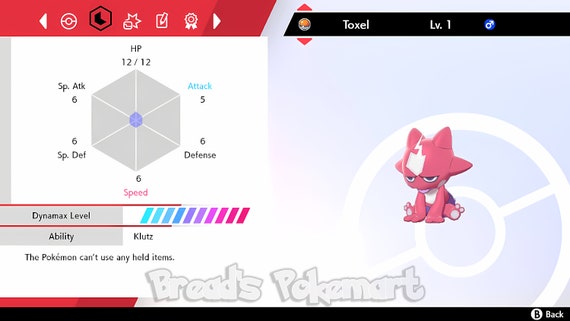 Ultra SHINY 6IV TOXEL // Pokemon Sword and Shield // Lv1 // -  Finland